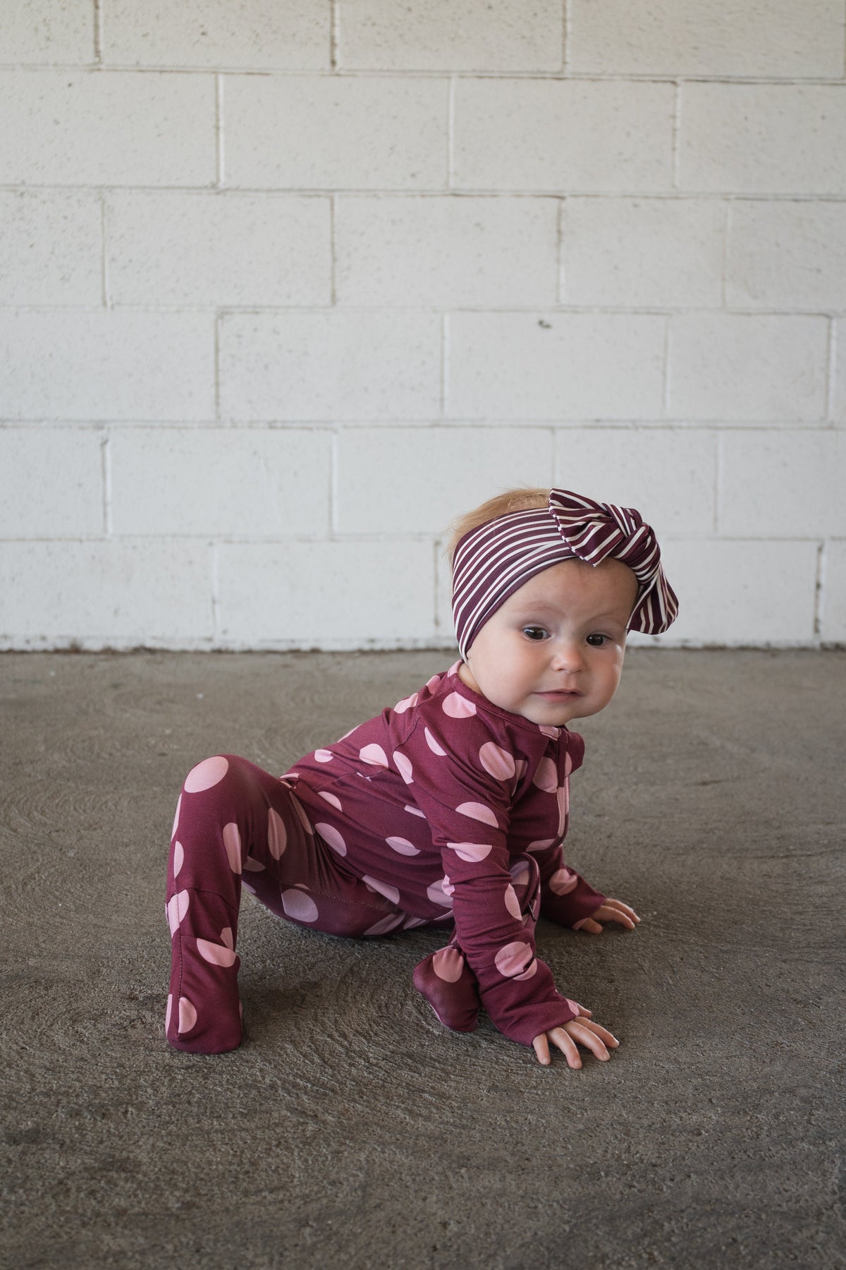 Bamboo Head Wrap | Maroon Stripe