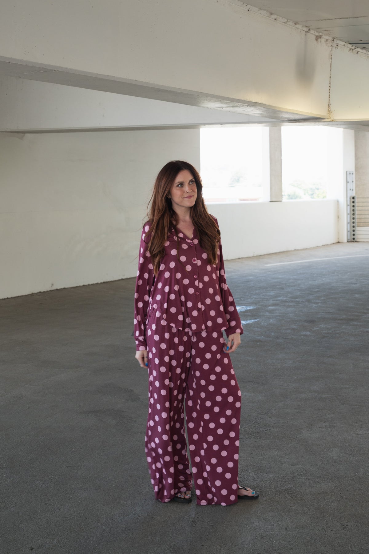 Women's Bamboo Button Up Lounge Set | Heather Rose Dot