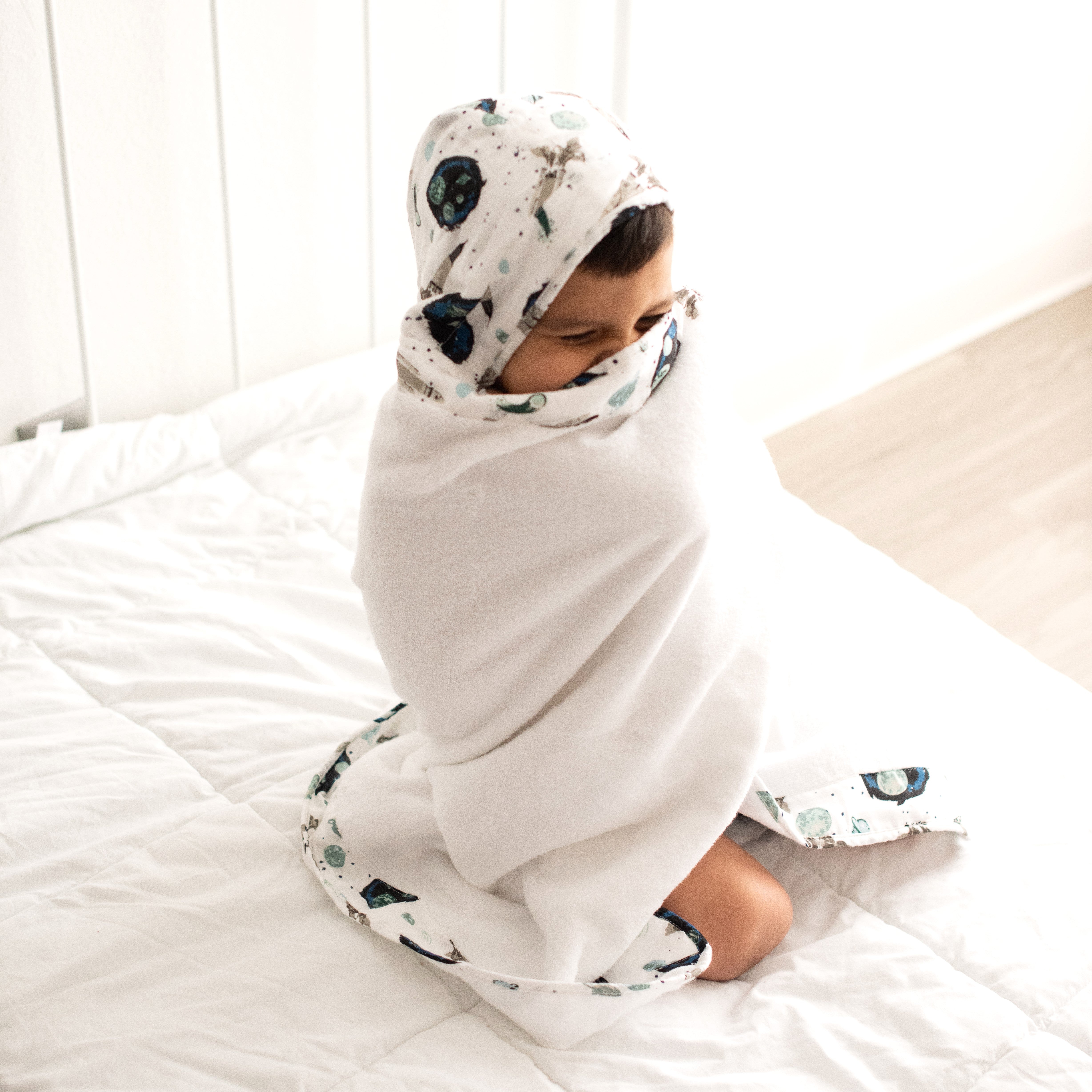 Space Toddler Hooded Towel Hooded Toddler Towel Bebe au Lait