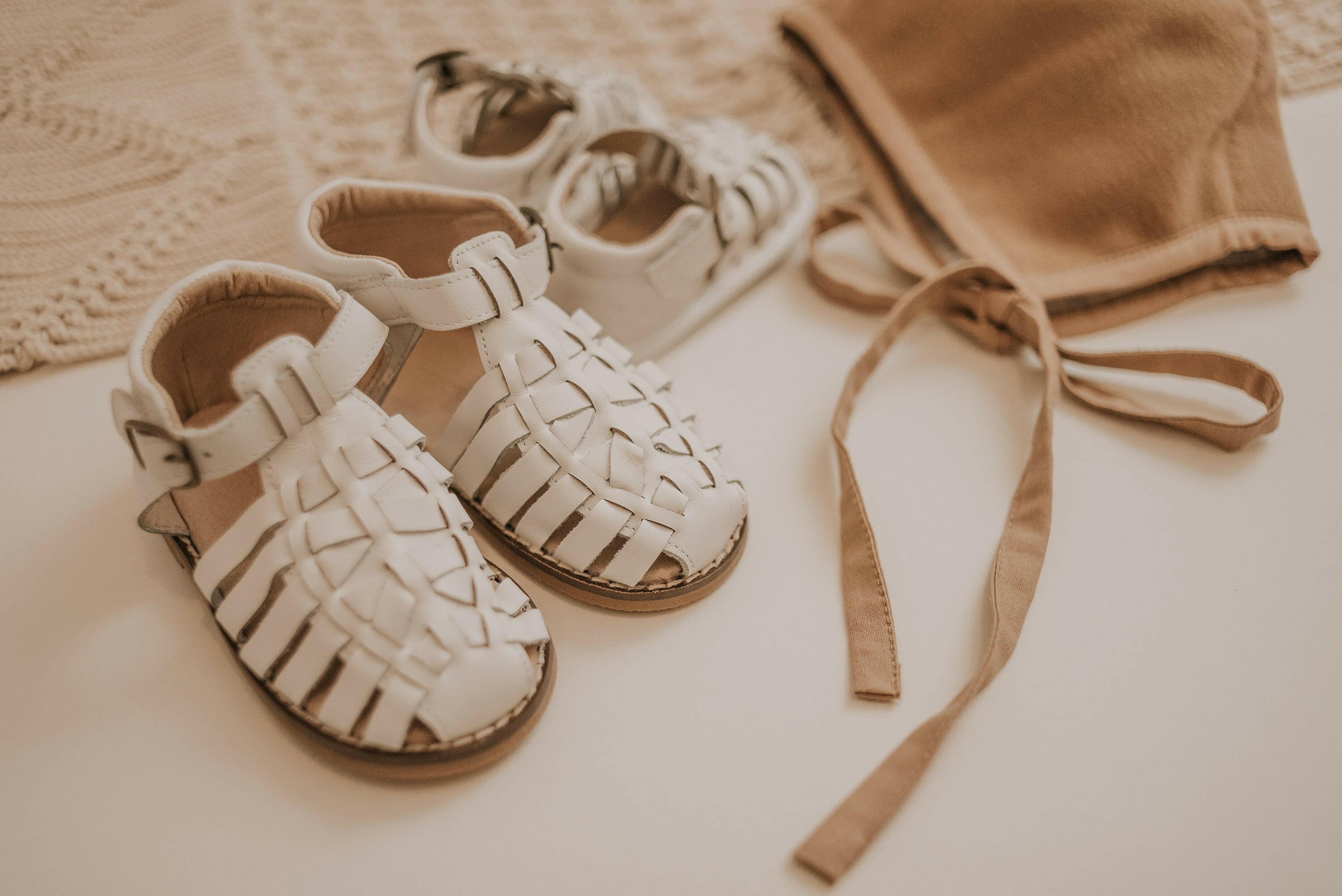 Leather Indie Sandal | Color 'Cotton' | Hard Sole  Consciously Baby