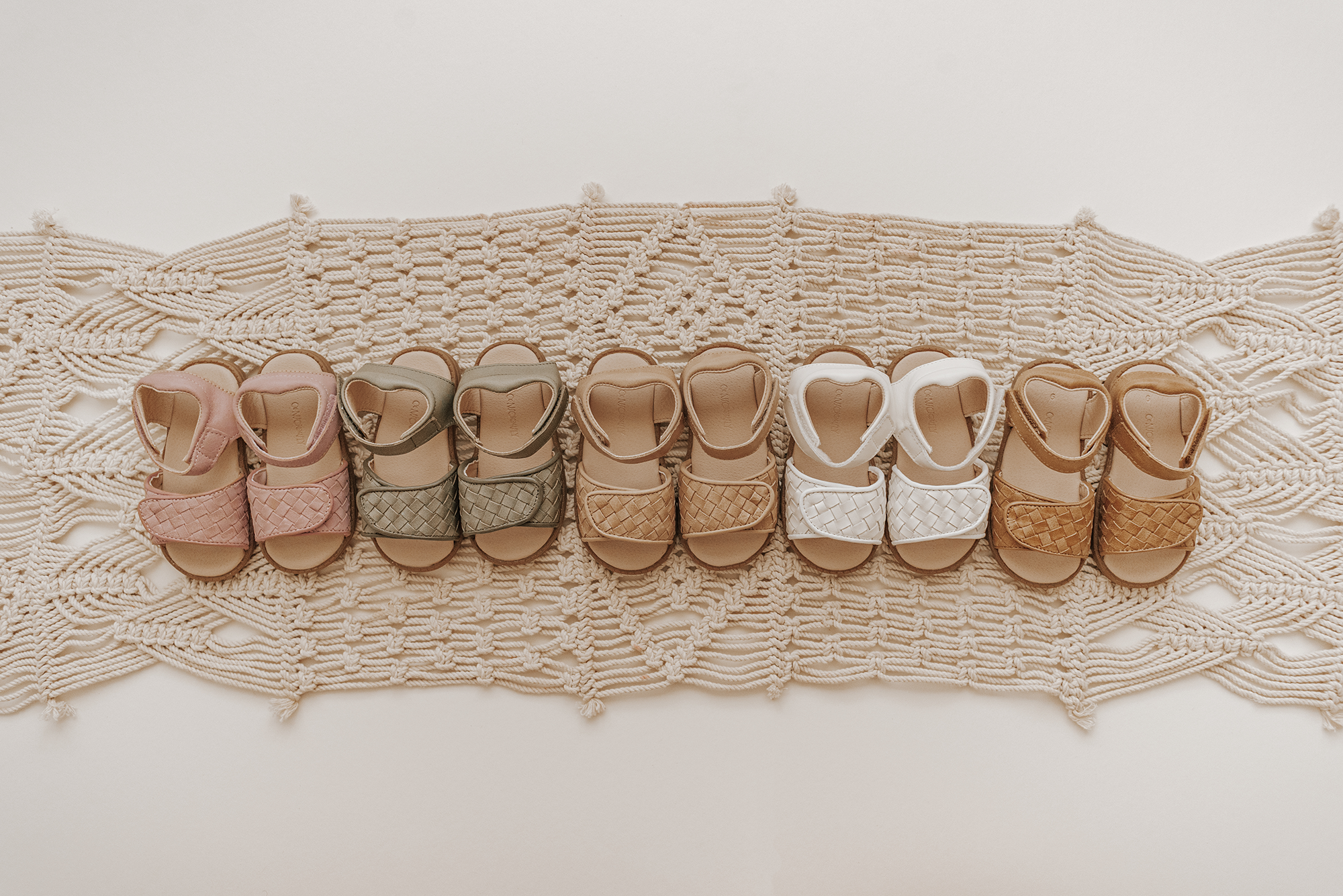 Leather Woven Sandal | Color 'Cotton' | Hard Sole  Consciously Baby