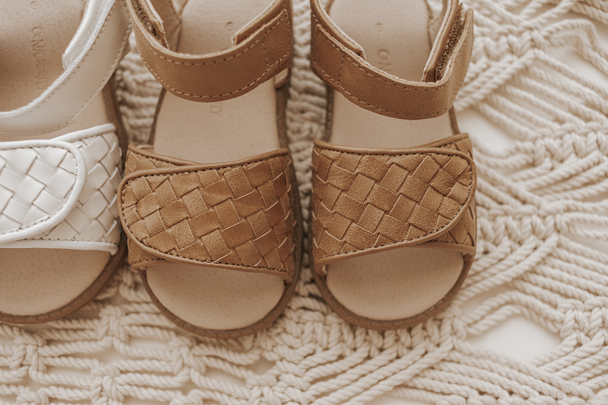 Leather Woven Sandal | Color 'Walnut' | Hard Sole Consciously Baby