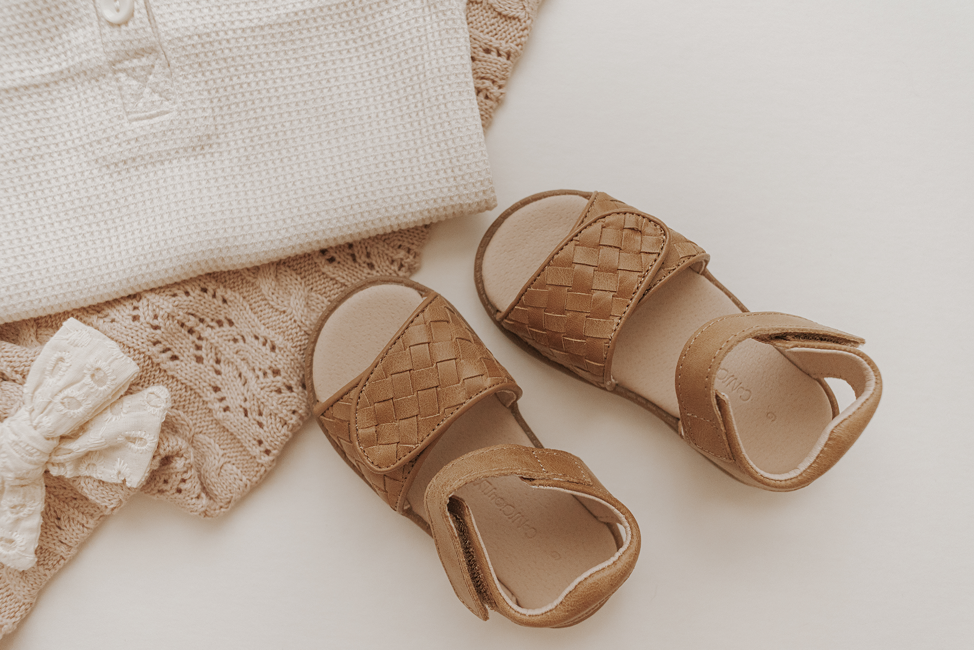 Leather Woven Sandal | Color 'Walnut' | Hard Sole Consciously Baby