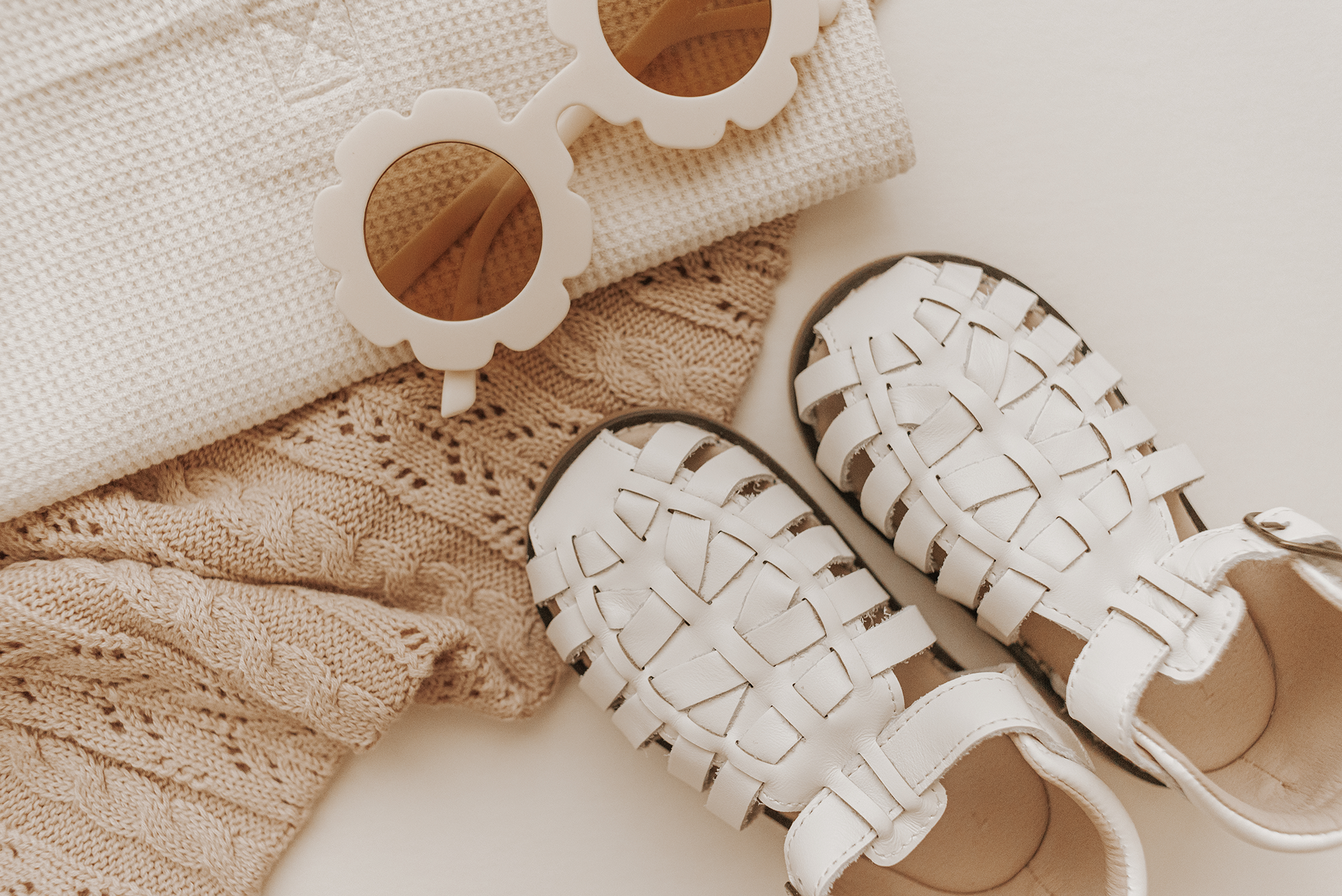 Leather Indie Sandal | Color 'Cotton' | Hard Sole Consciously Baby