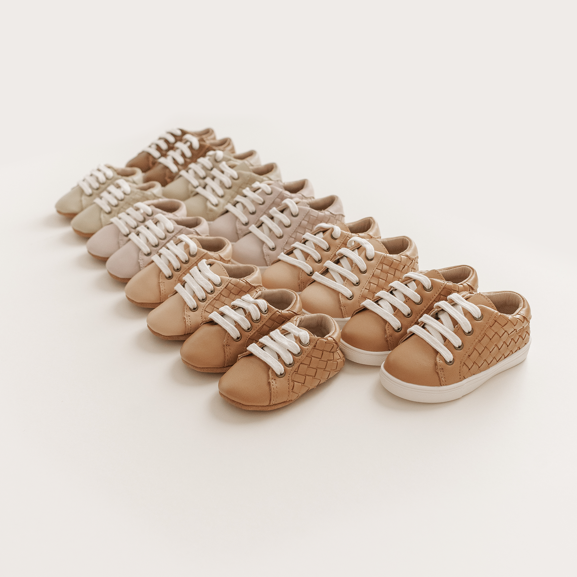 Leather Woven Sneaker | Color 'Honey' | Soft Sole  Consciously Baby