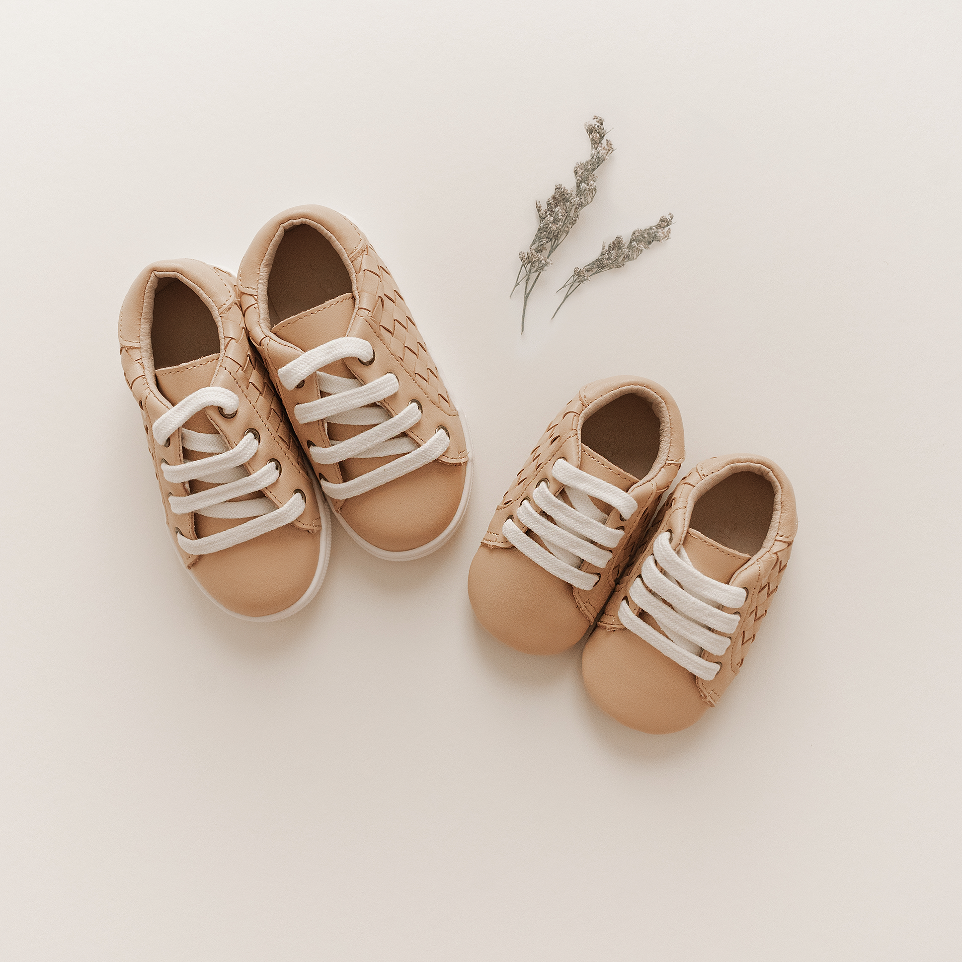 Leather Woven Sneaker | Color 'Honey' | Soft Sole  Consciously Baby