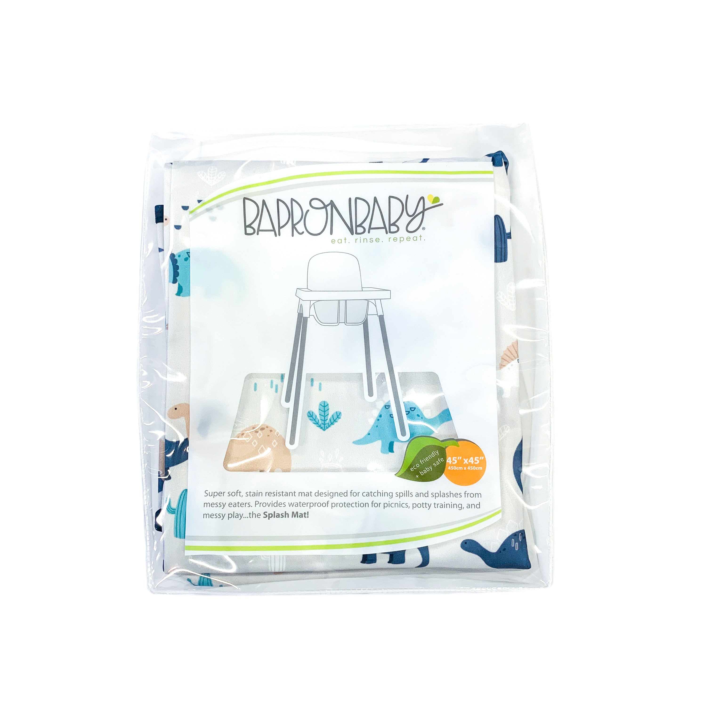 Desert Dinos Splash Mat - A Waterproof Catch-All for Highchair Spills and More! BapronBaby