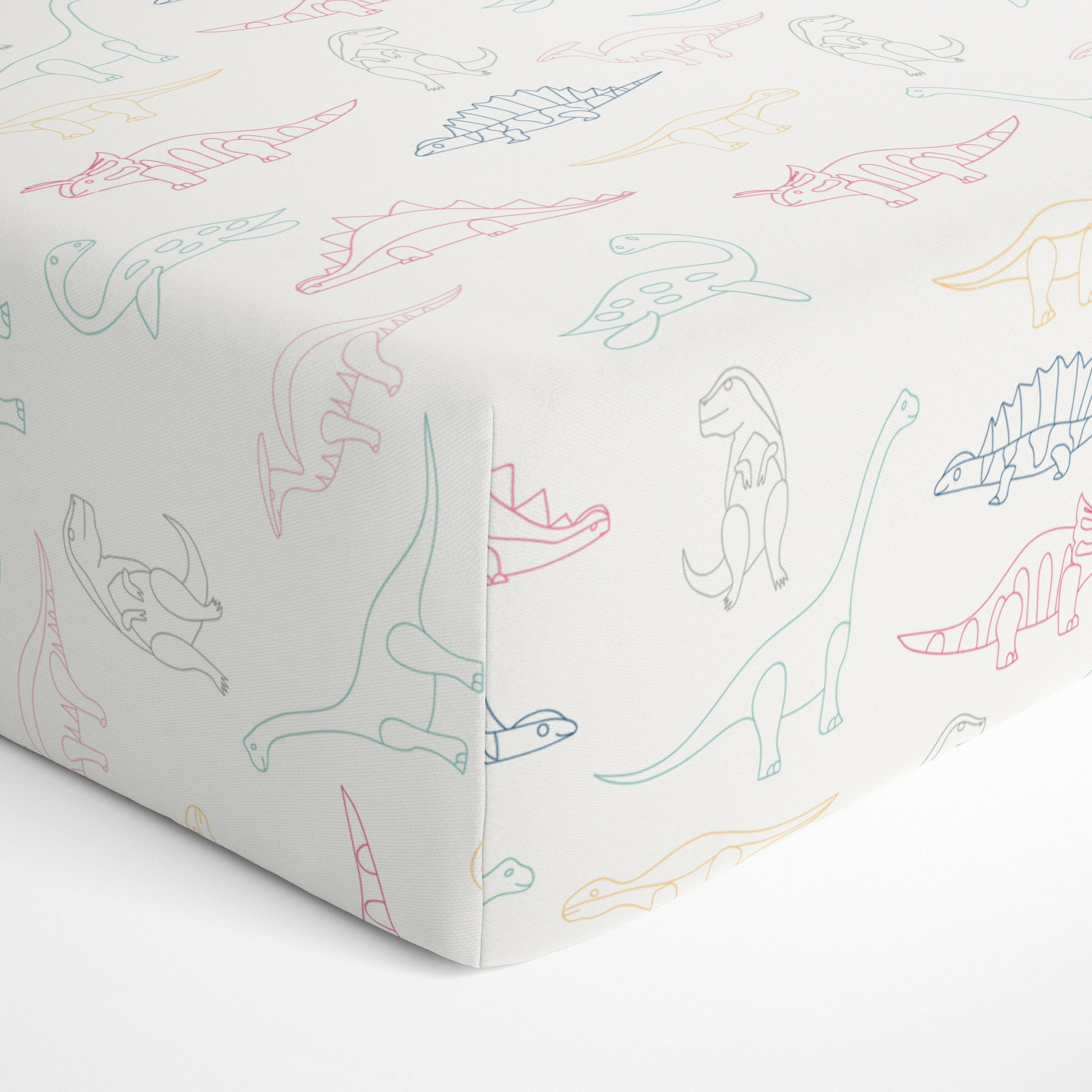 Organic Crib Sheet - Dino Park Crib Sheet Makemake Organics