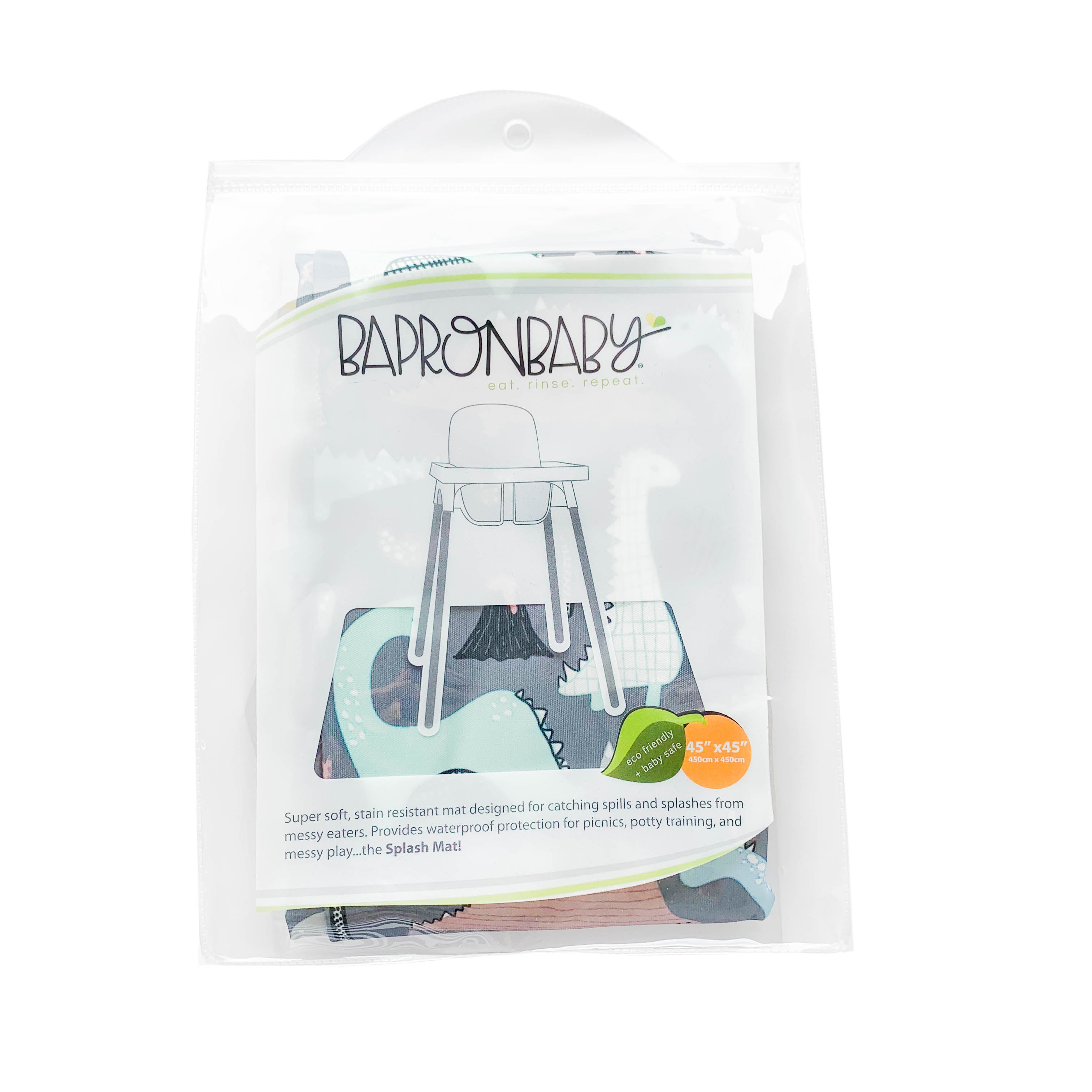 Dinosaur Drawing Splash Mat - A Waterproof Catch-All for Highchair Spills and More! BapronBaby