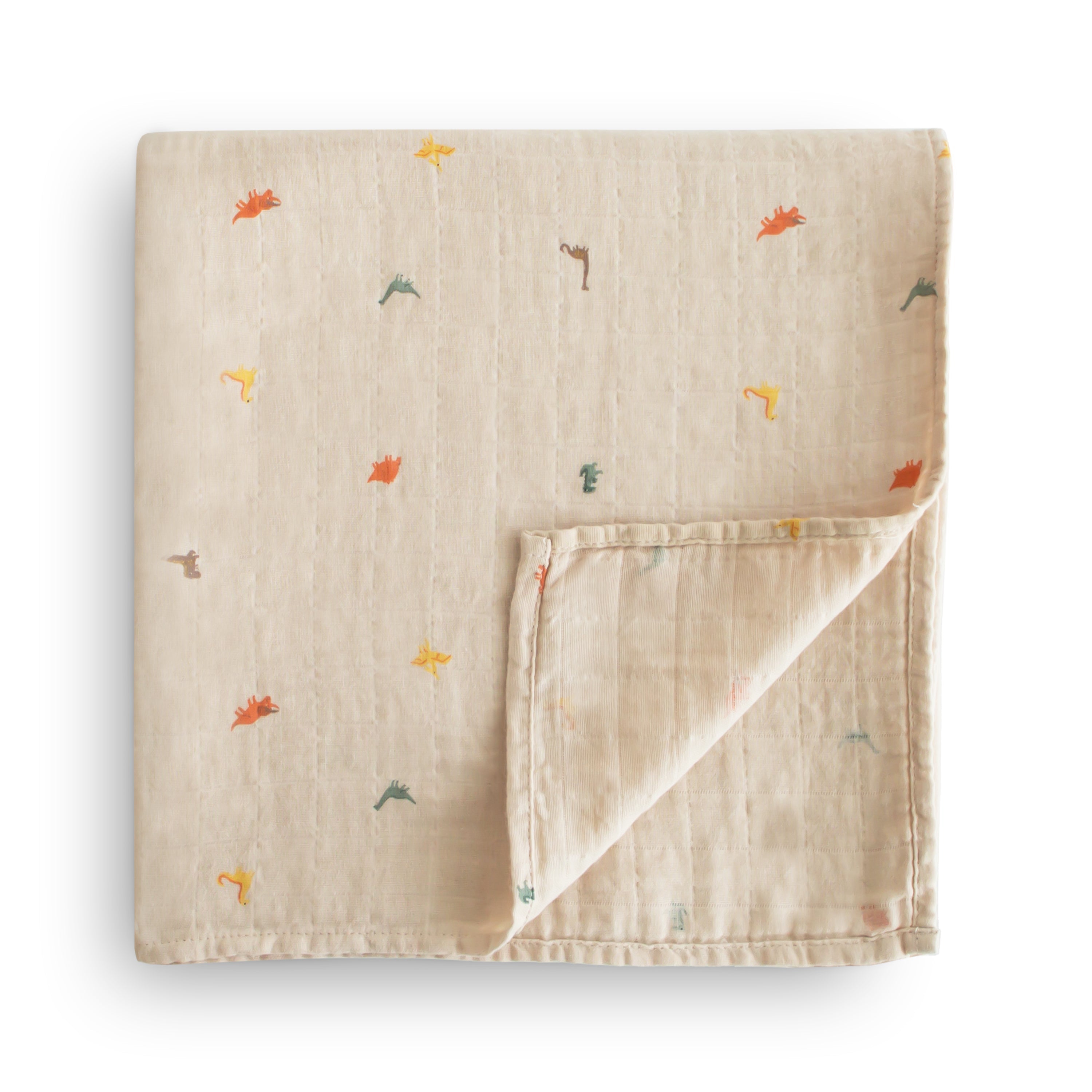 Organic Cotton Muslin Swaddle Blanket Swaddle Mushie Dinosaur