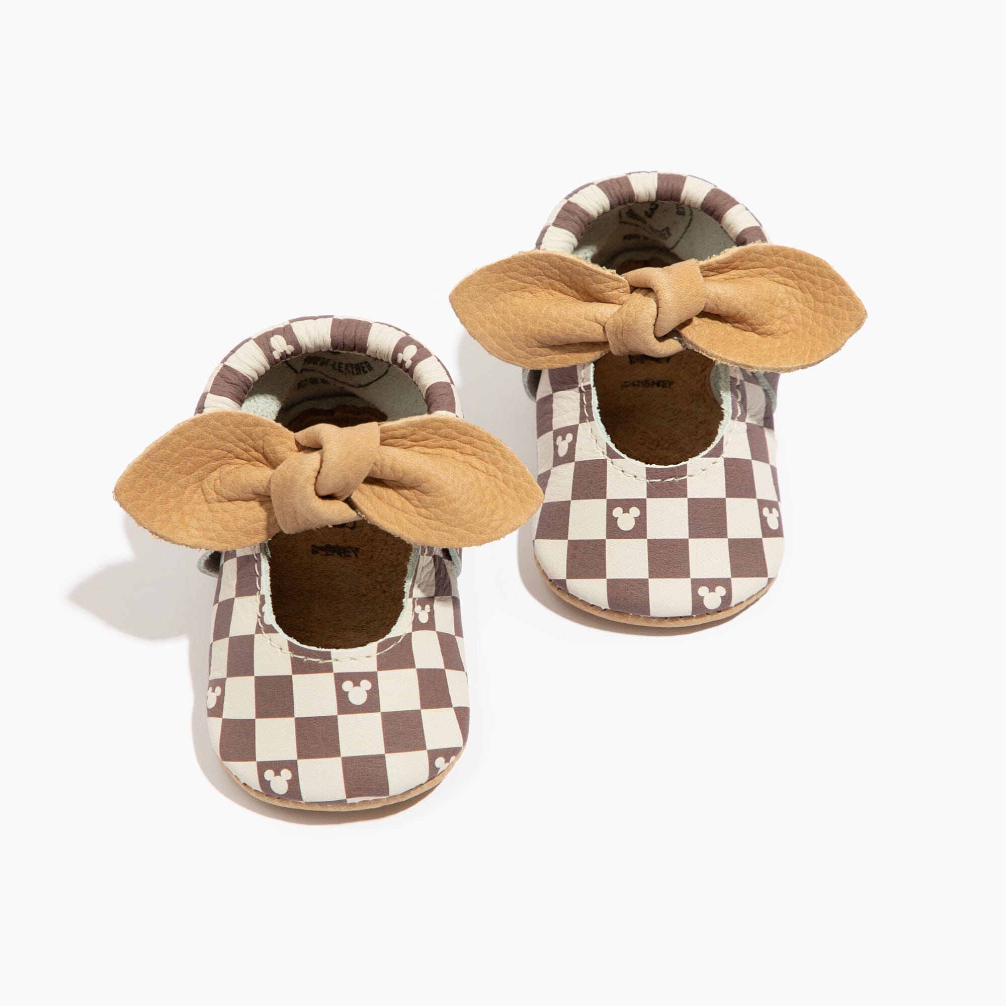 Disney Mocha Mickey Mouse Knotted Bow Baby Shoe