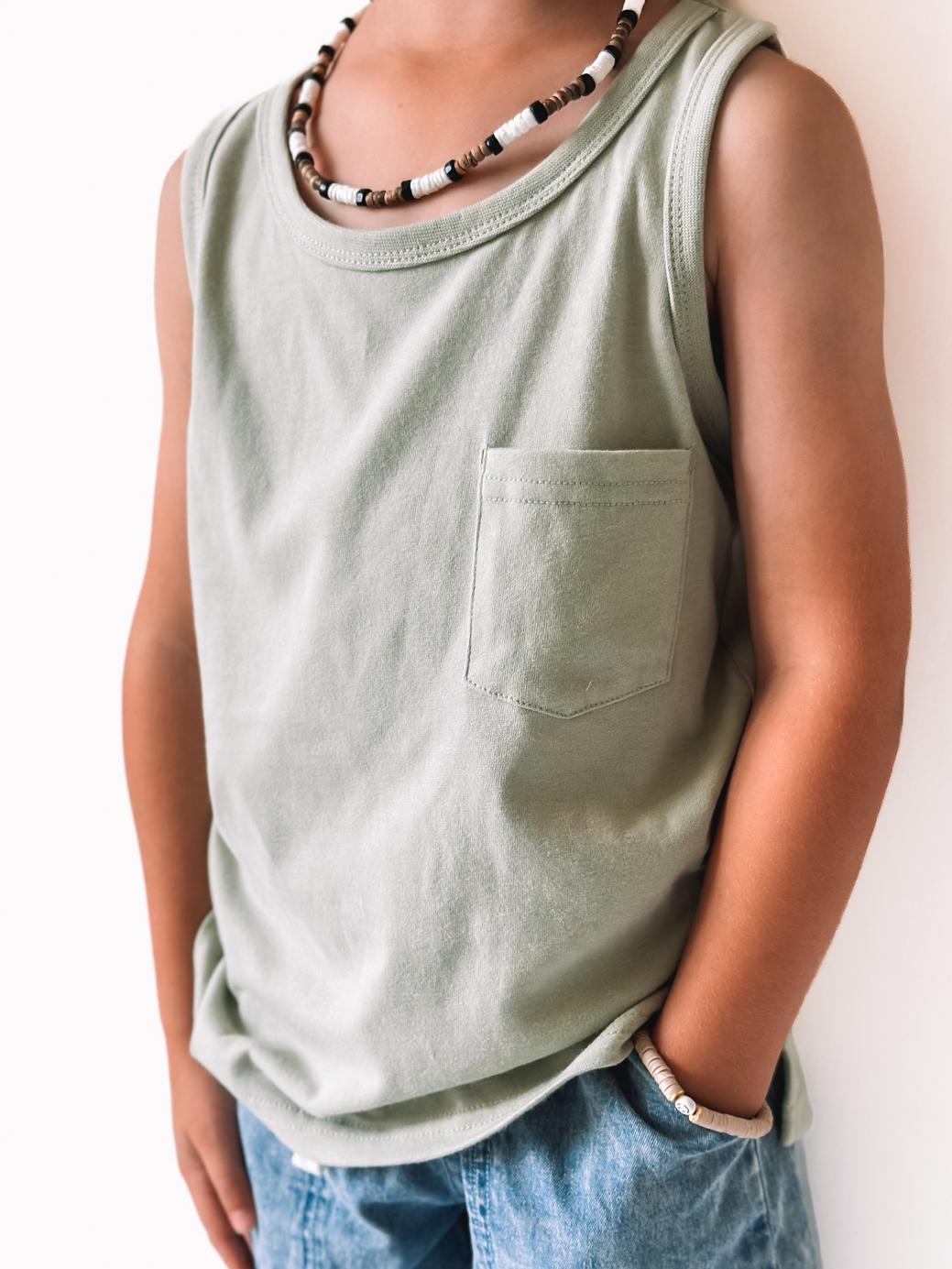 Baby Pocket Tank - Desert Sage