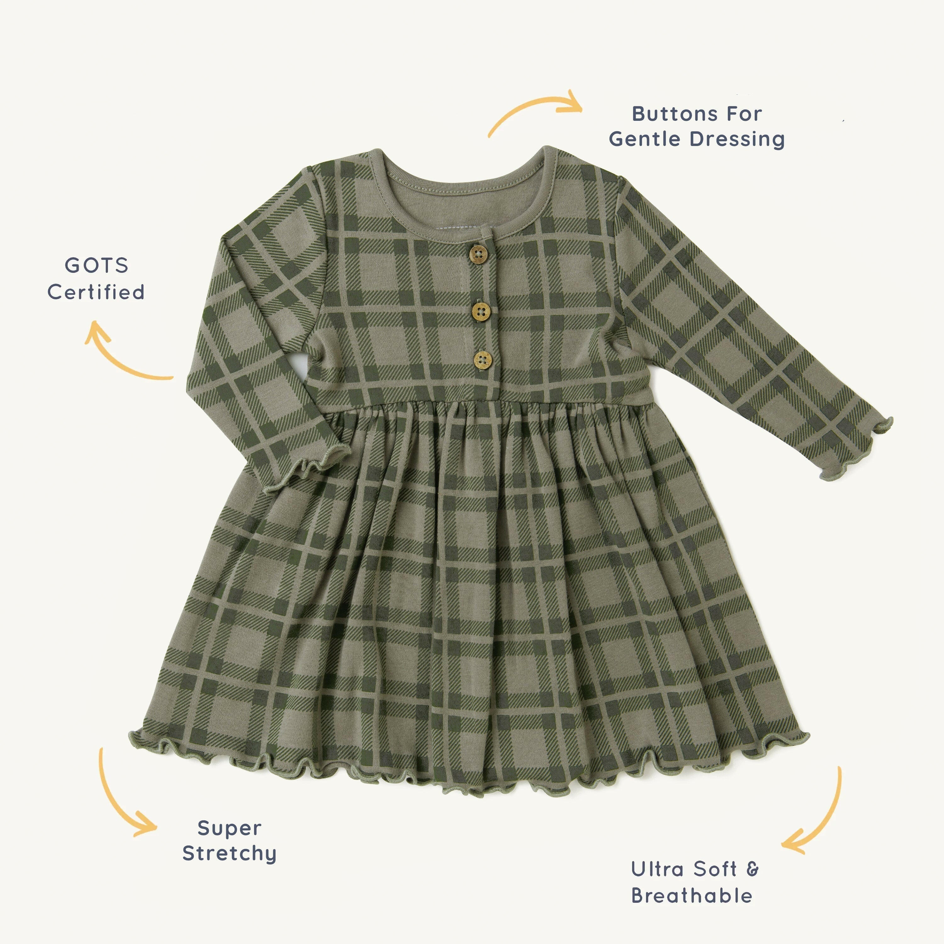Organic Girls Twirl Dress - Plaid Twirl Dress Makemake Organics