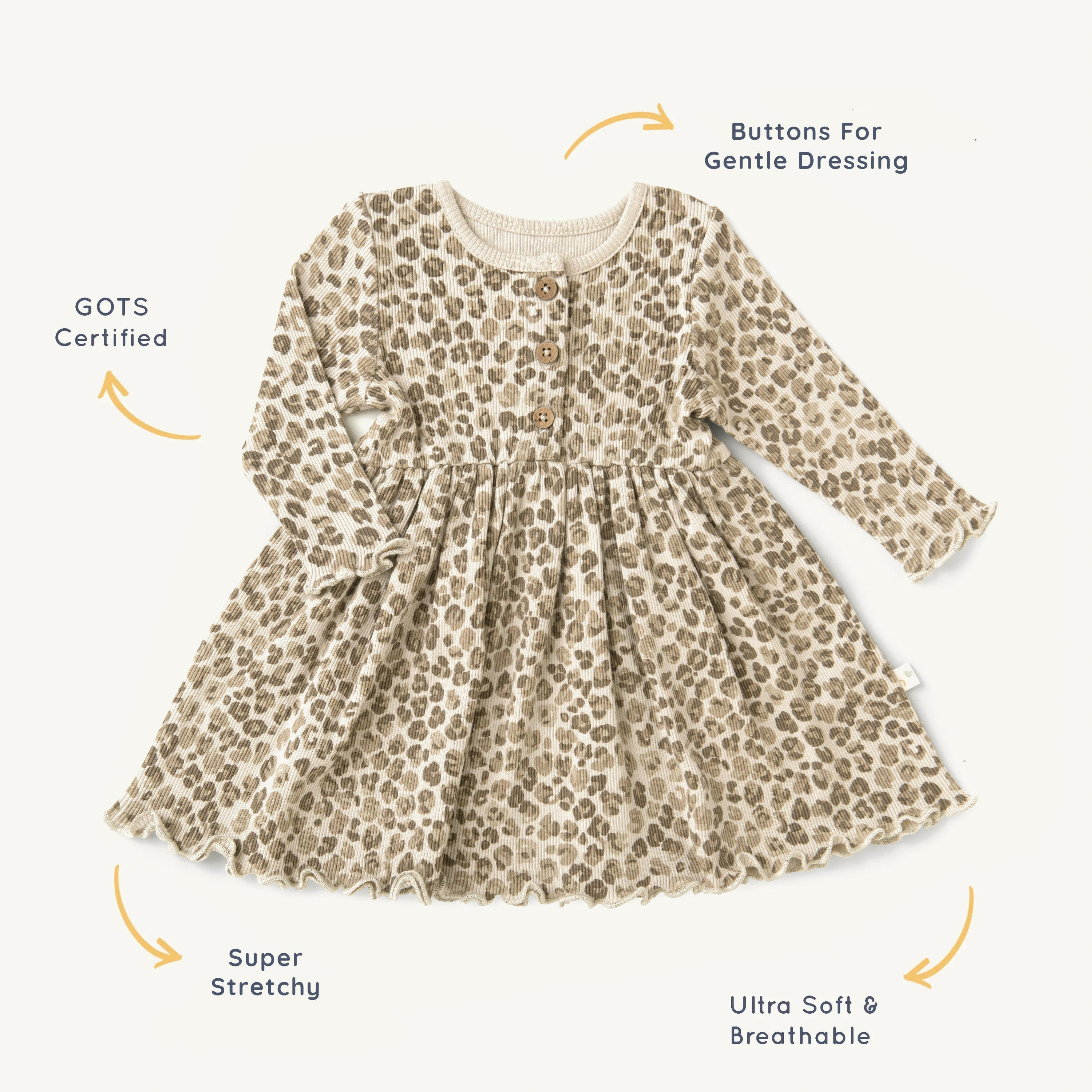 Organic Girls Twirl Dress - Spotted Twirl Dress Makemake Organics