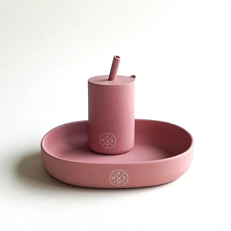 Drinking cup with straw - Dusty pink