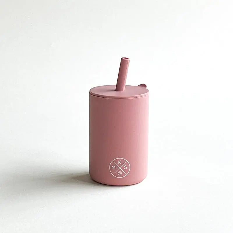 Drinking cup with straw - Dusty pink