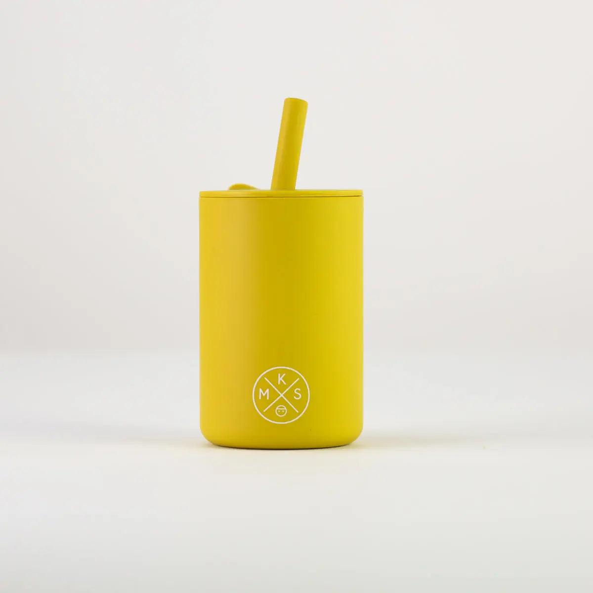 Drinking cup with straw - Mustard