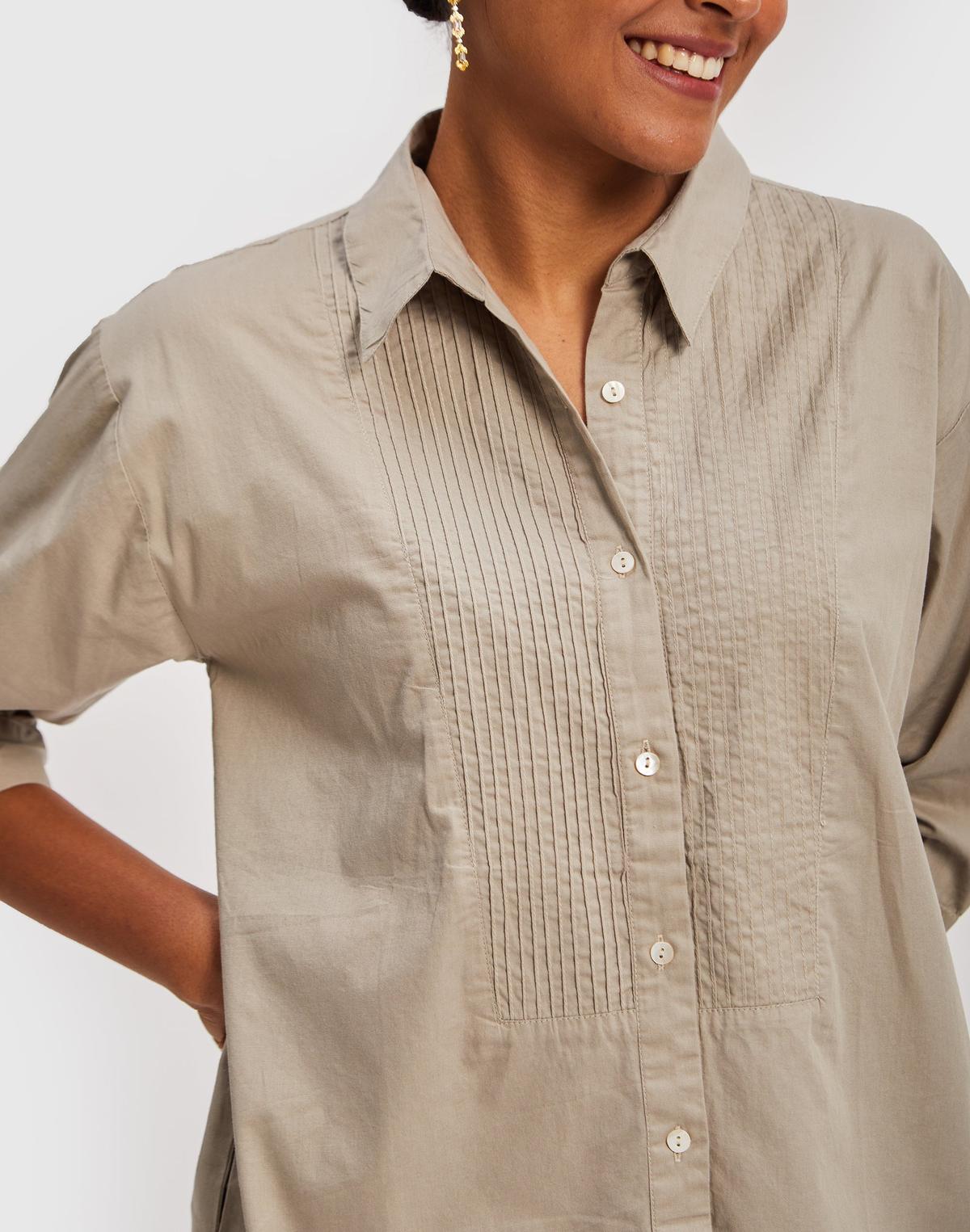 All in One Shirt - Poplin Ecru