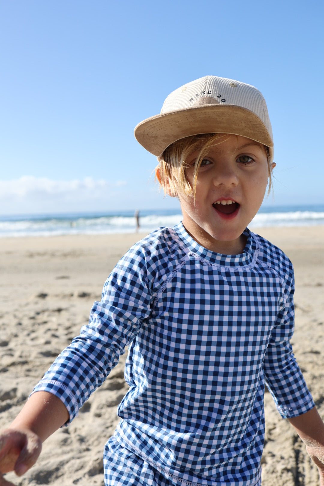 Child Rash Guard | Blue Gingham
