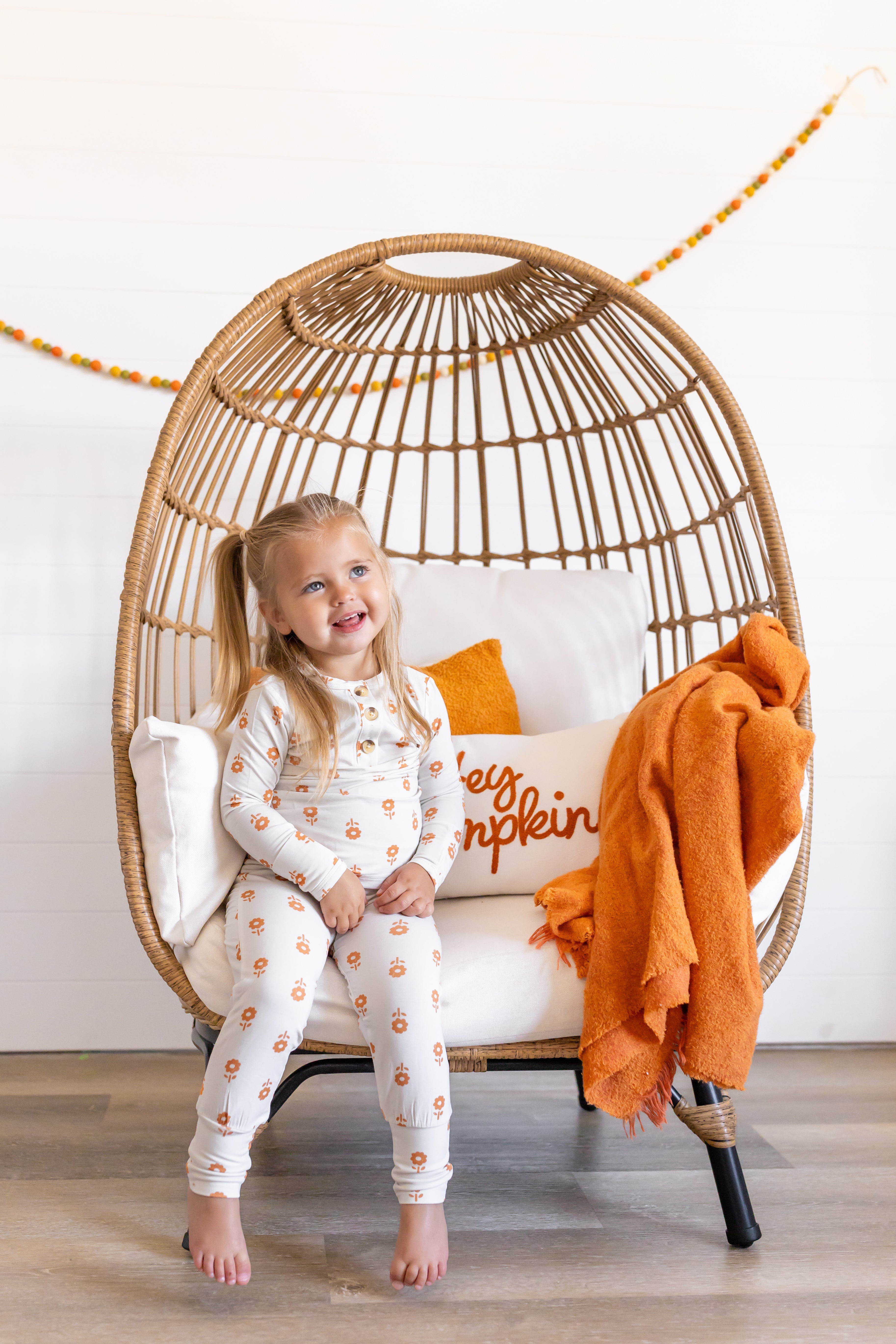 Pumpkin Posie 2pc Bamboo Pajamas for Kids - Sizes Newborn & Up!