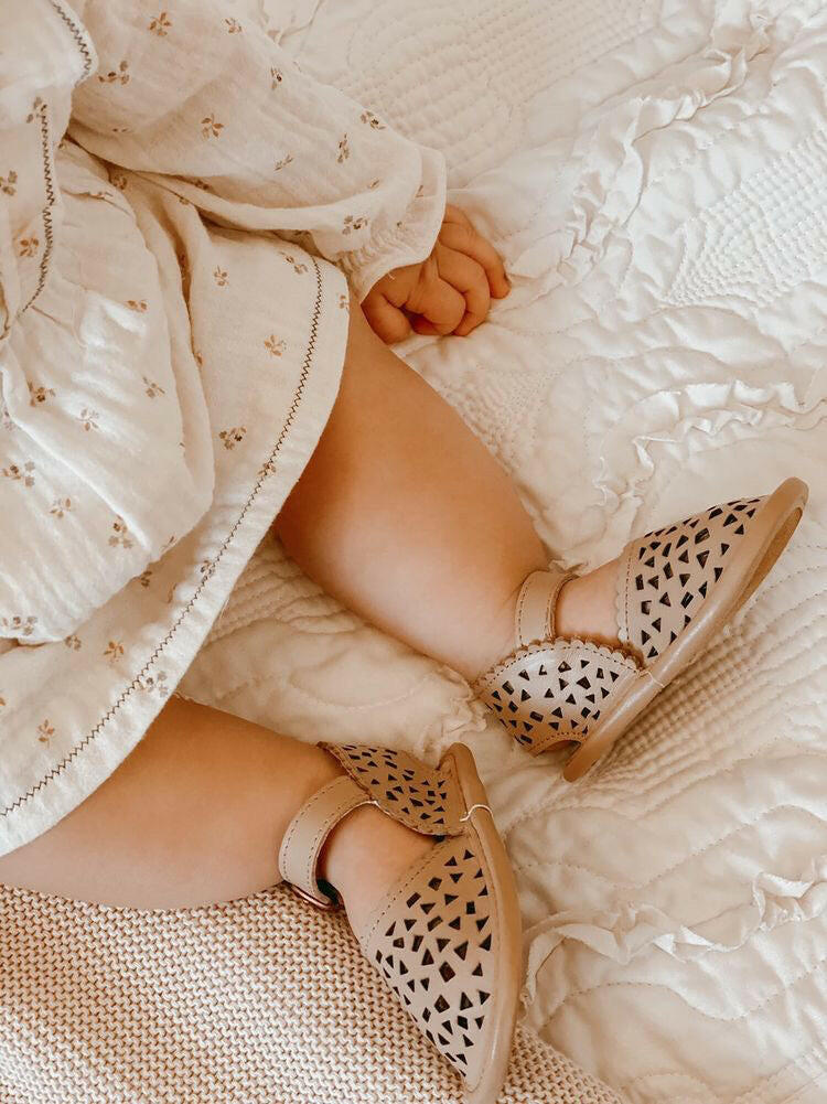 Leather Pocket Sandal | Color 'Tan' | Soft Sole Consciously Baby