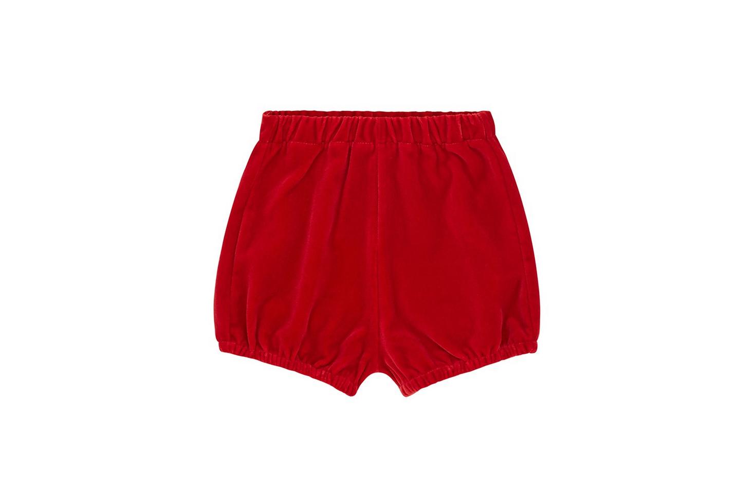 Organic Cotton Velvet Bloomers - Red
