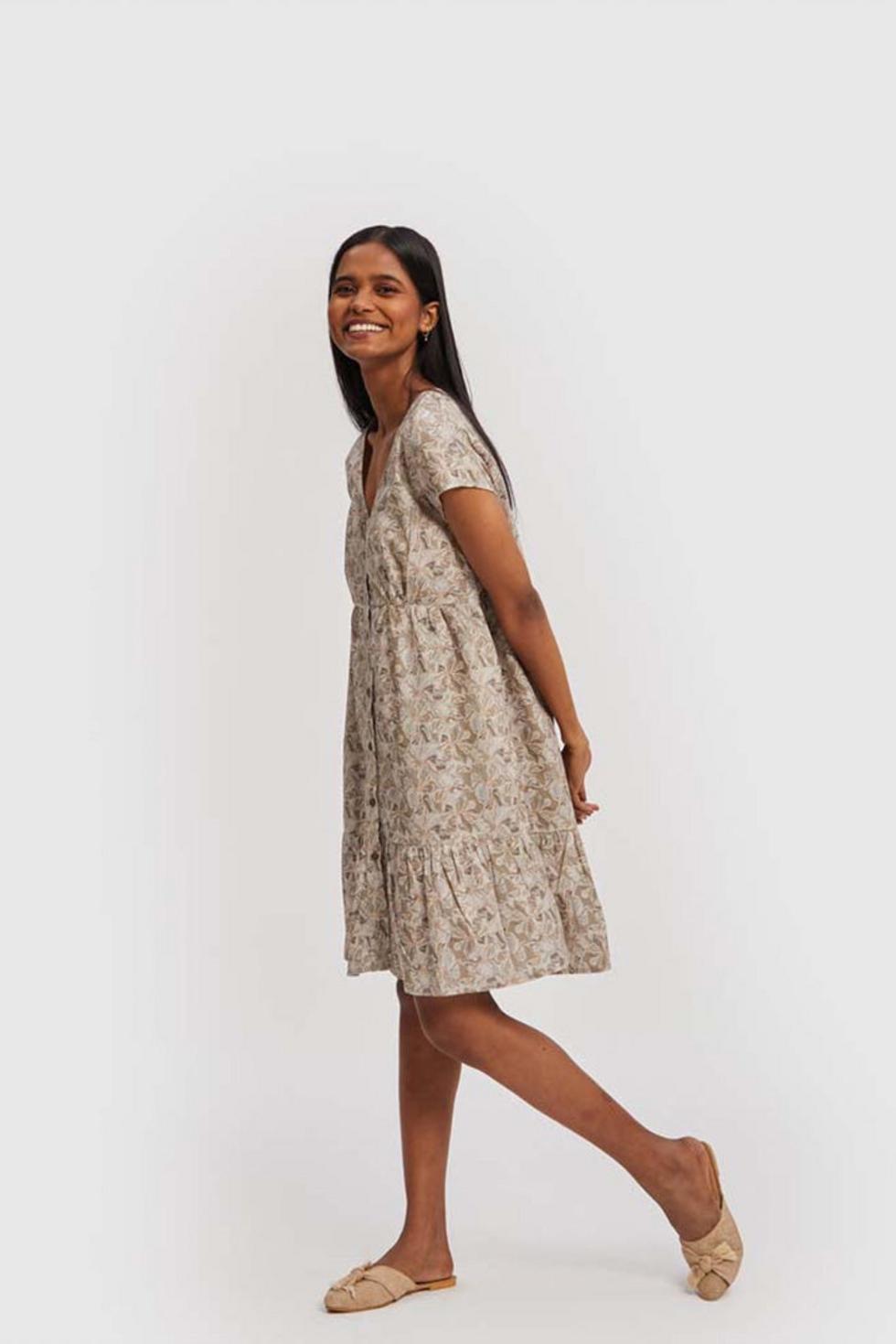 Tiered Short Dress - Safari Scenes