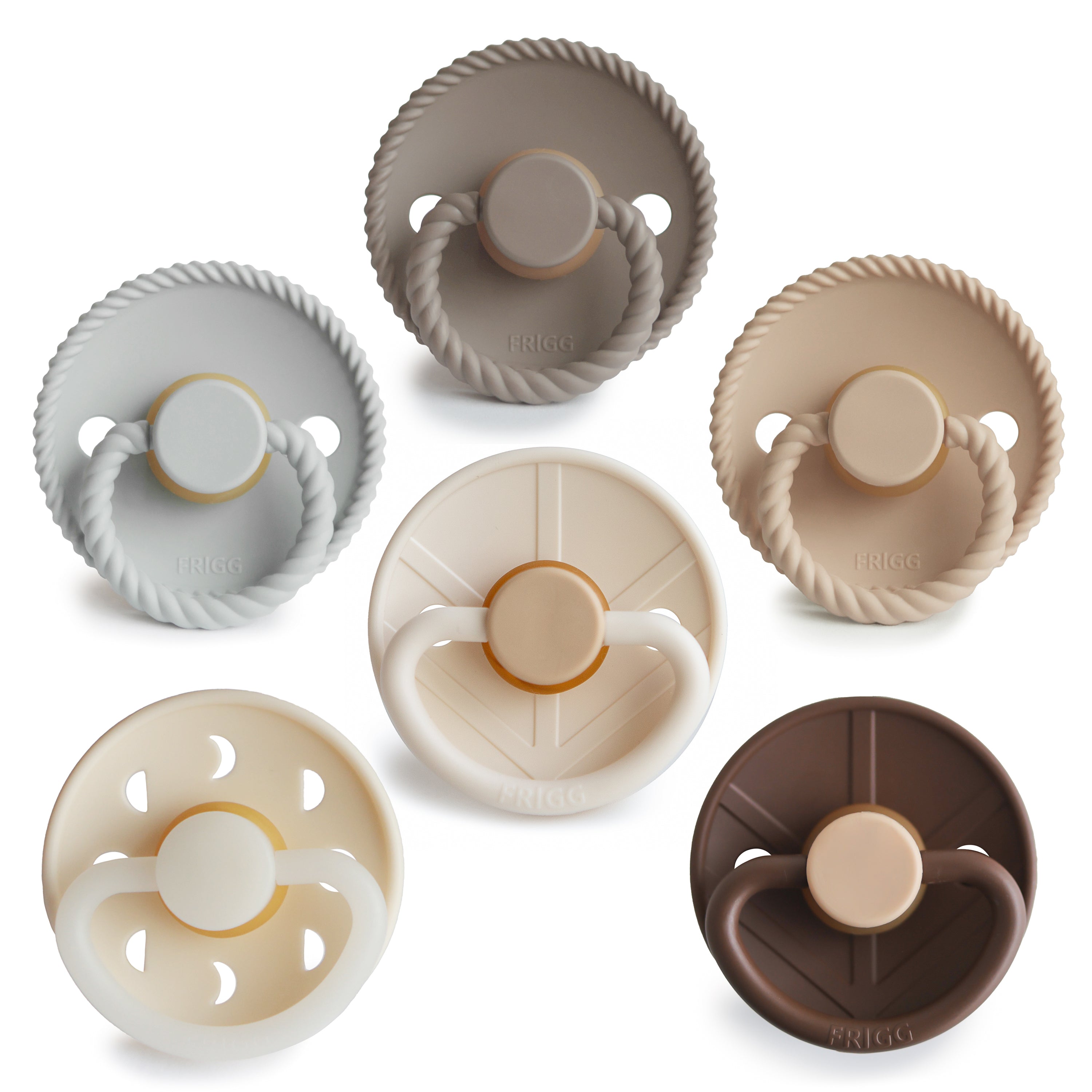 FRIGG Natural Rubber Earthy Wonder Pacifier 6-Pack FRIGG PACIFIERS Mushie 0-6 Months