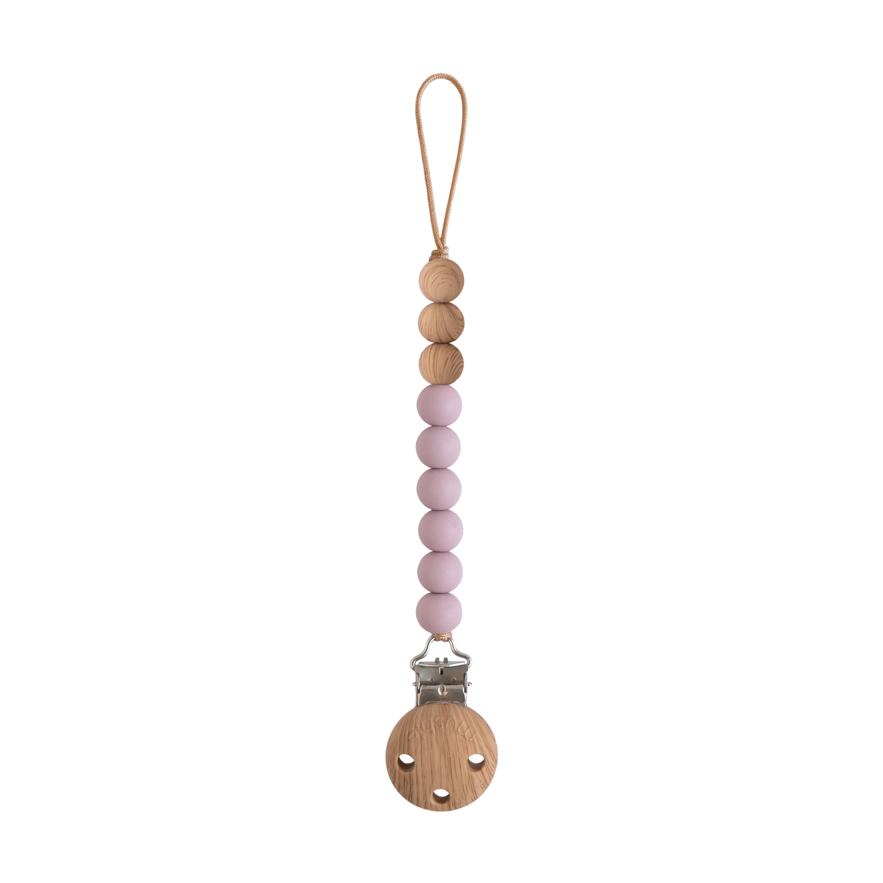 Silicone Pacifier Clip | Eva Pacifier Clip Mushie Mauve