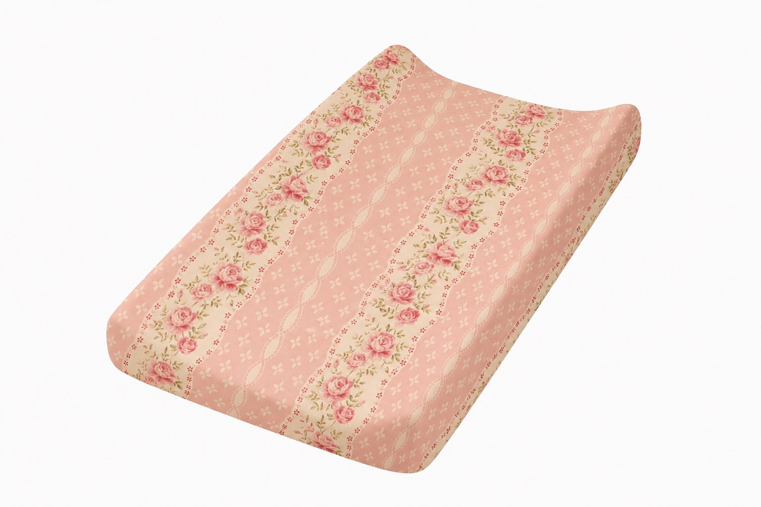Pink Rose Changing Pad Cover