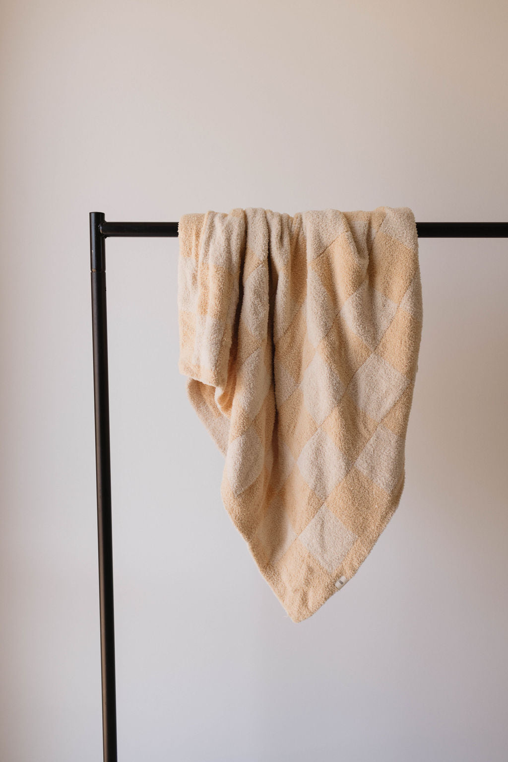 Plush Blanket | Peaches & Cream Checkerboard