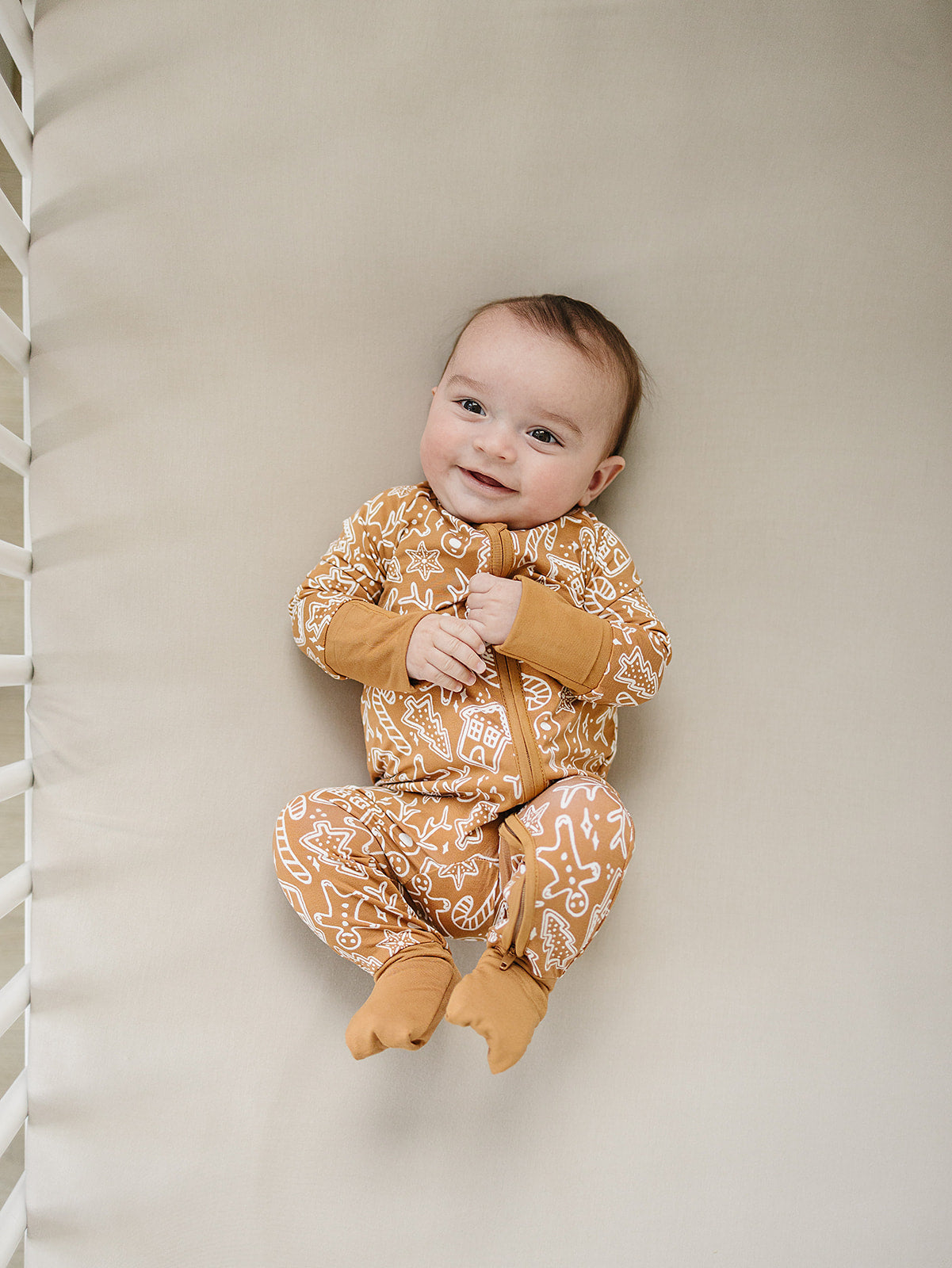 Gingerbread Bamboo Zipper Mebie Baby