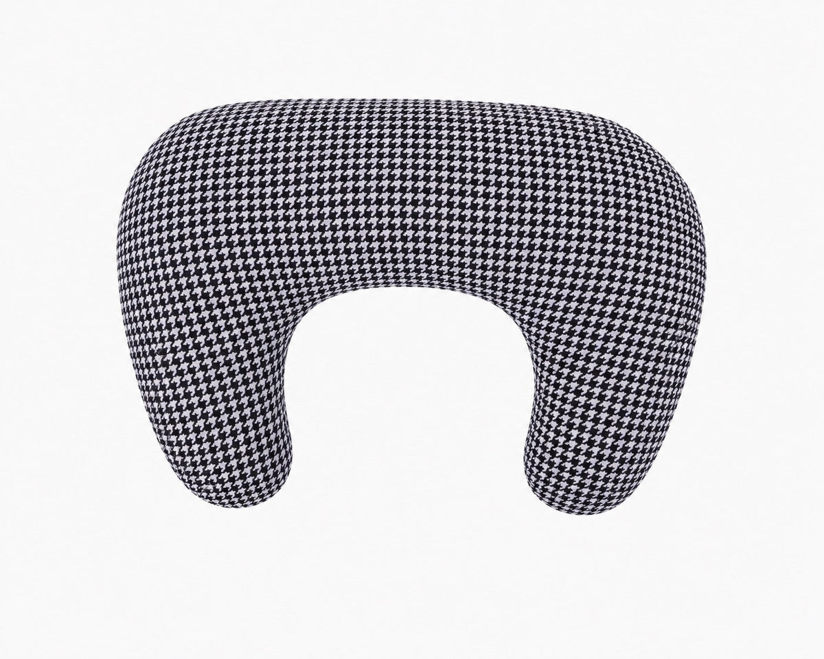 Black White Houndstooth Ruffle Nursing Pillow Cover