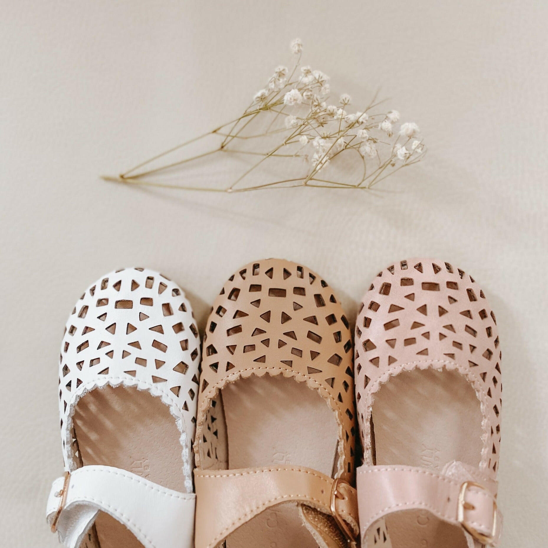 Leather Boho Mary Janes | Color 'Rosewater' Consciously Baby