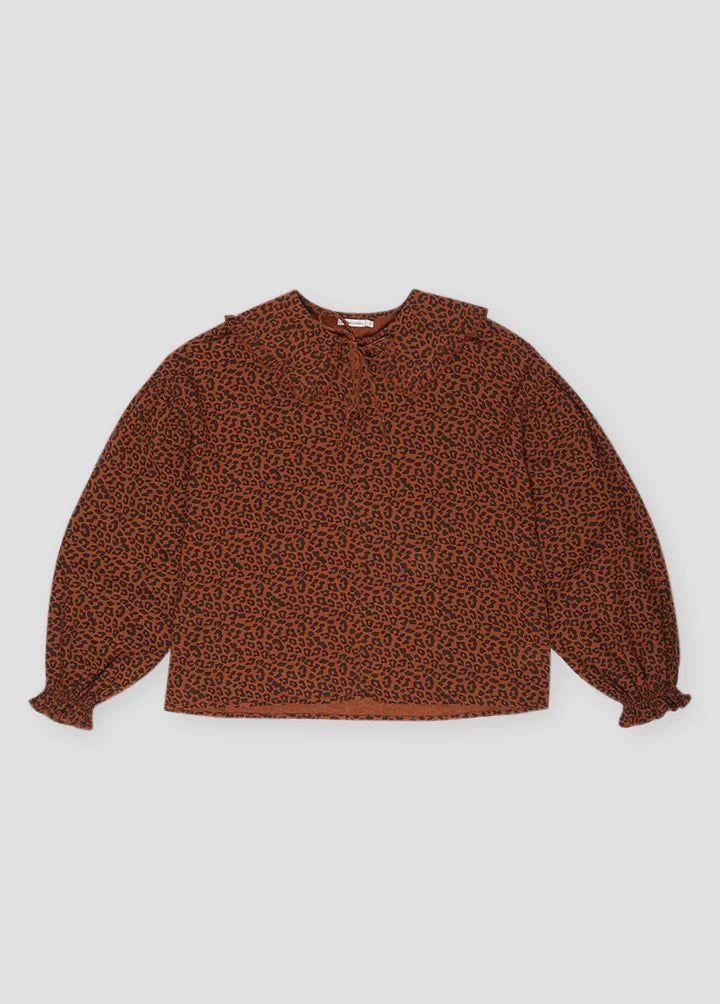 Federica Woman Blouse - Caramel Leo Print - FINAL SALE