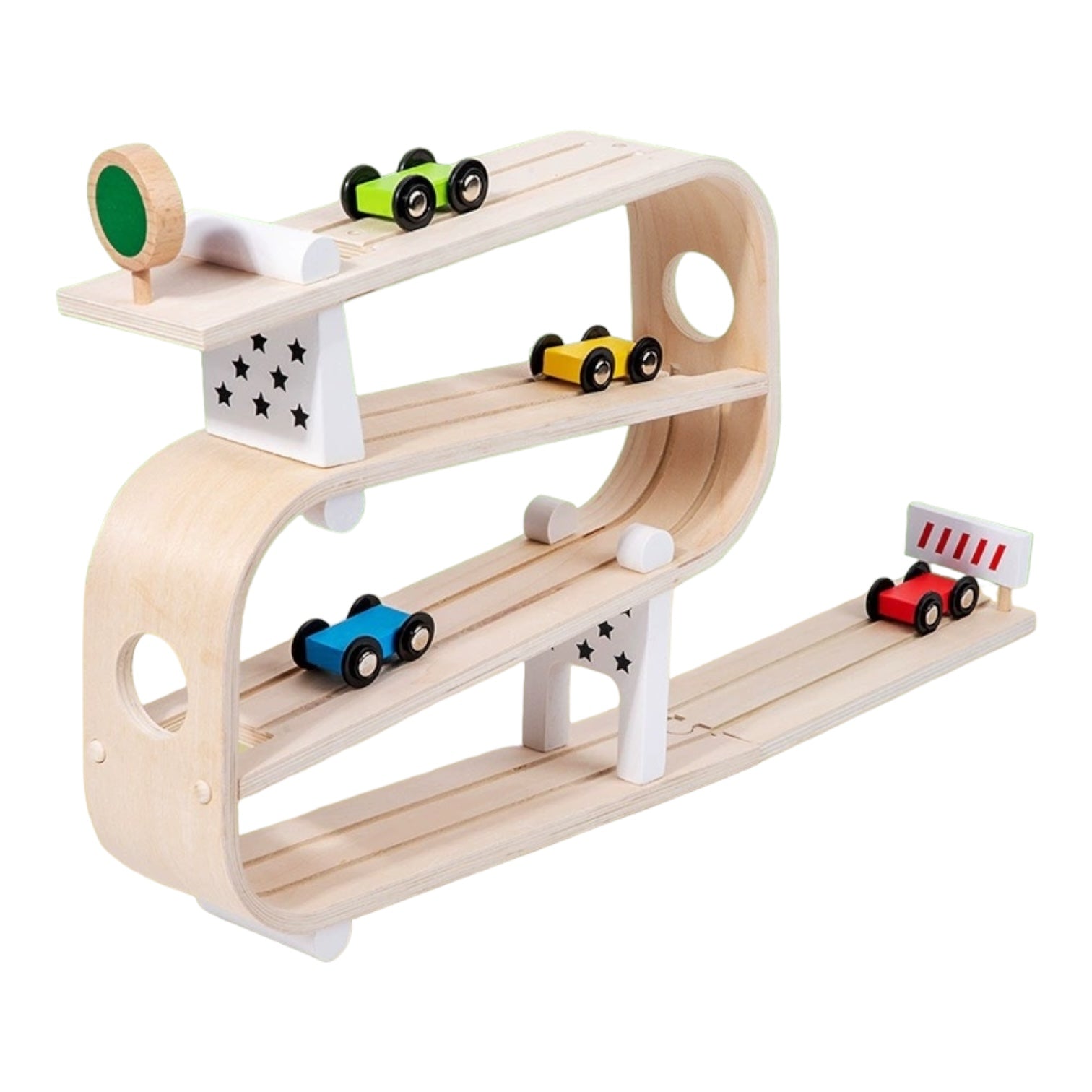 **Pre-order (Ships in 2-3 Weeks)**Wooden Ramp Racer with 4 Cars