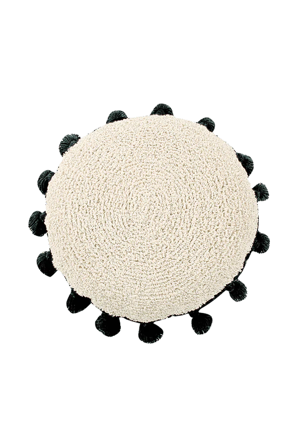 FLOOR CUSHION CIRCLE BLACK Little Wonder & Co