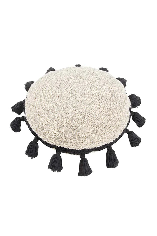 FLOOR CUSHION CIRCLE BLACK Little Wonder & Co