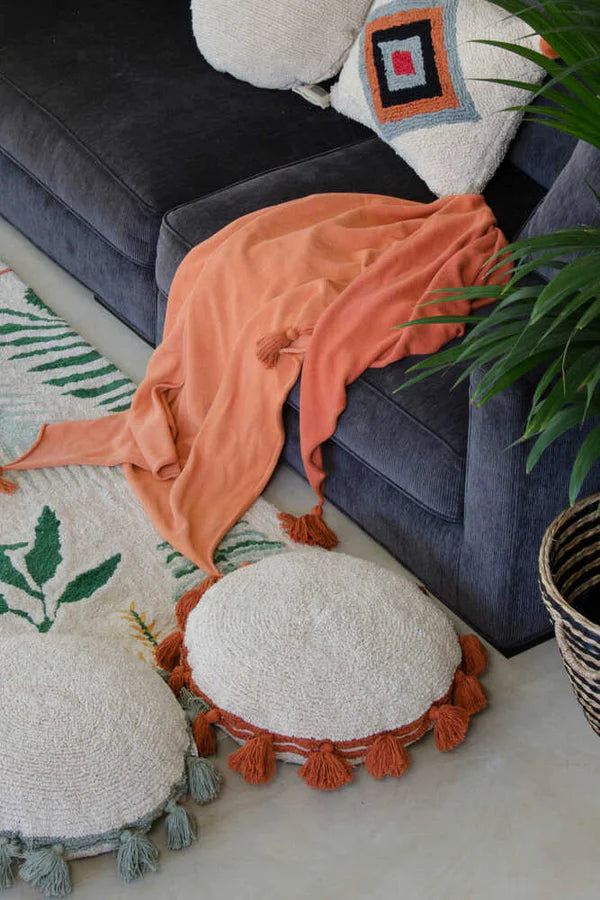 FLOOR CUSHION CIRCLE TERRACOTA Little Wonder & Co