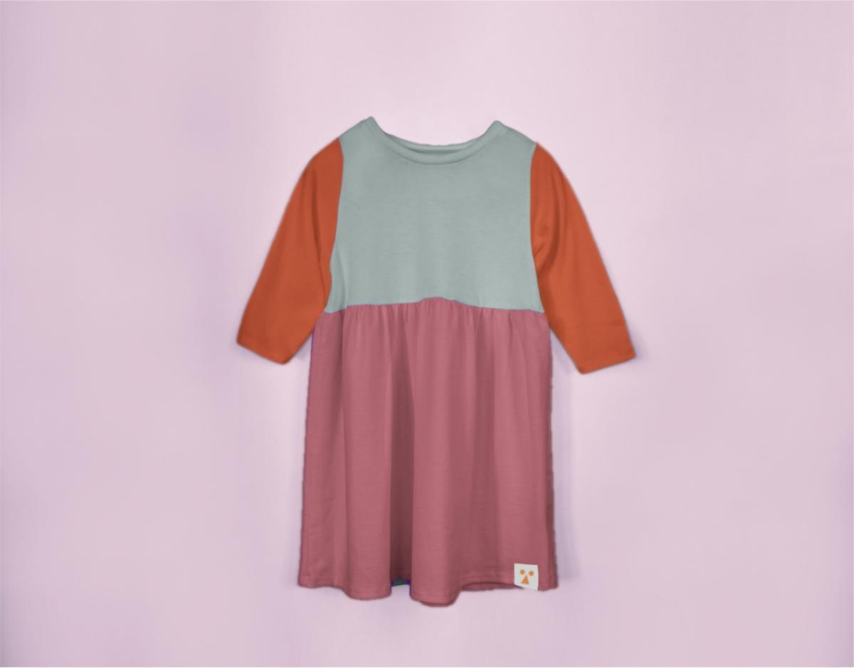 Two-Tone Organic Cotton Jersey Dress - Mado