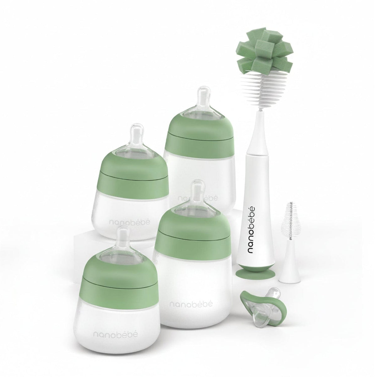 Flexy Silicone Baby Bottle Gift Set – Bottles, Pacifier, Brush & Travel Covers
