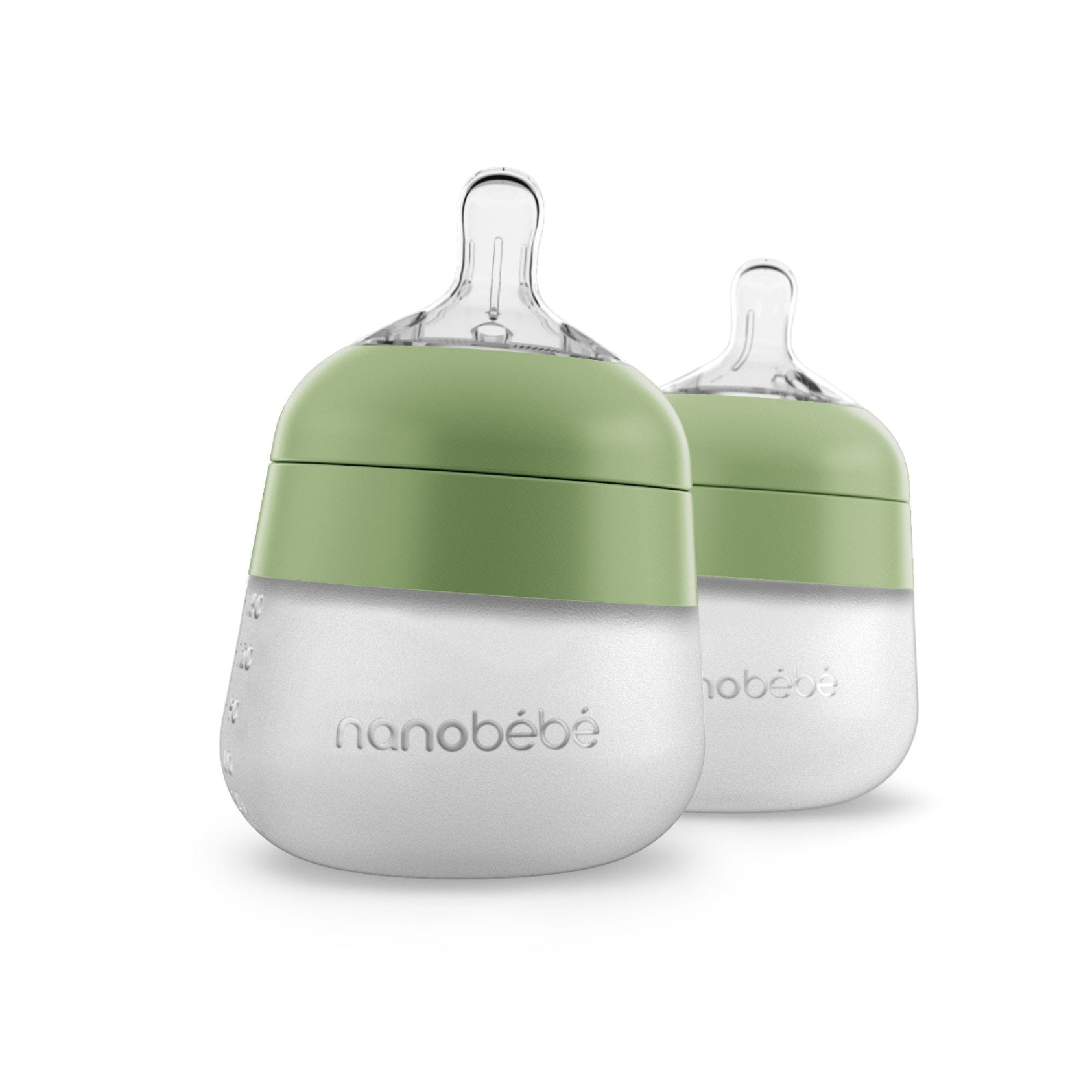 5oz Flexy Silicone Baby Bottle Baby Bottles Nanobébé US Sage 2-Pack