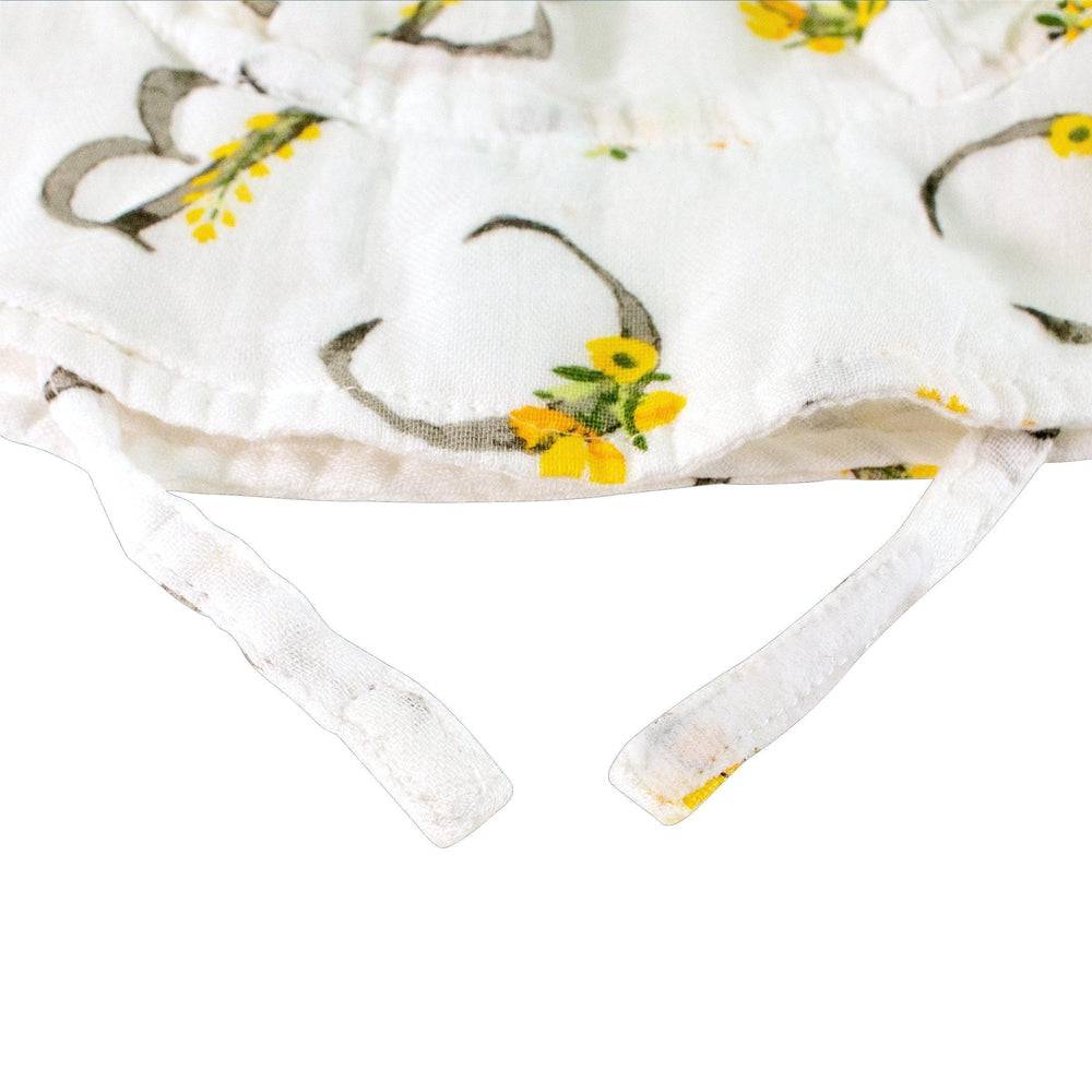 Floral Alphabet Oh So Soft Muslin Sun Hat Sun Hat Bebe au Lait