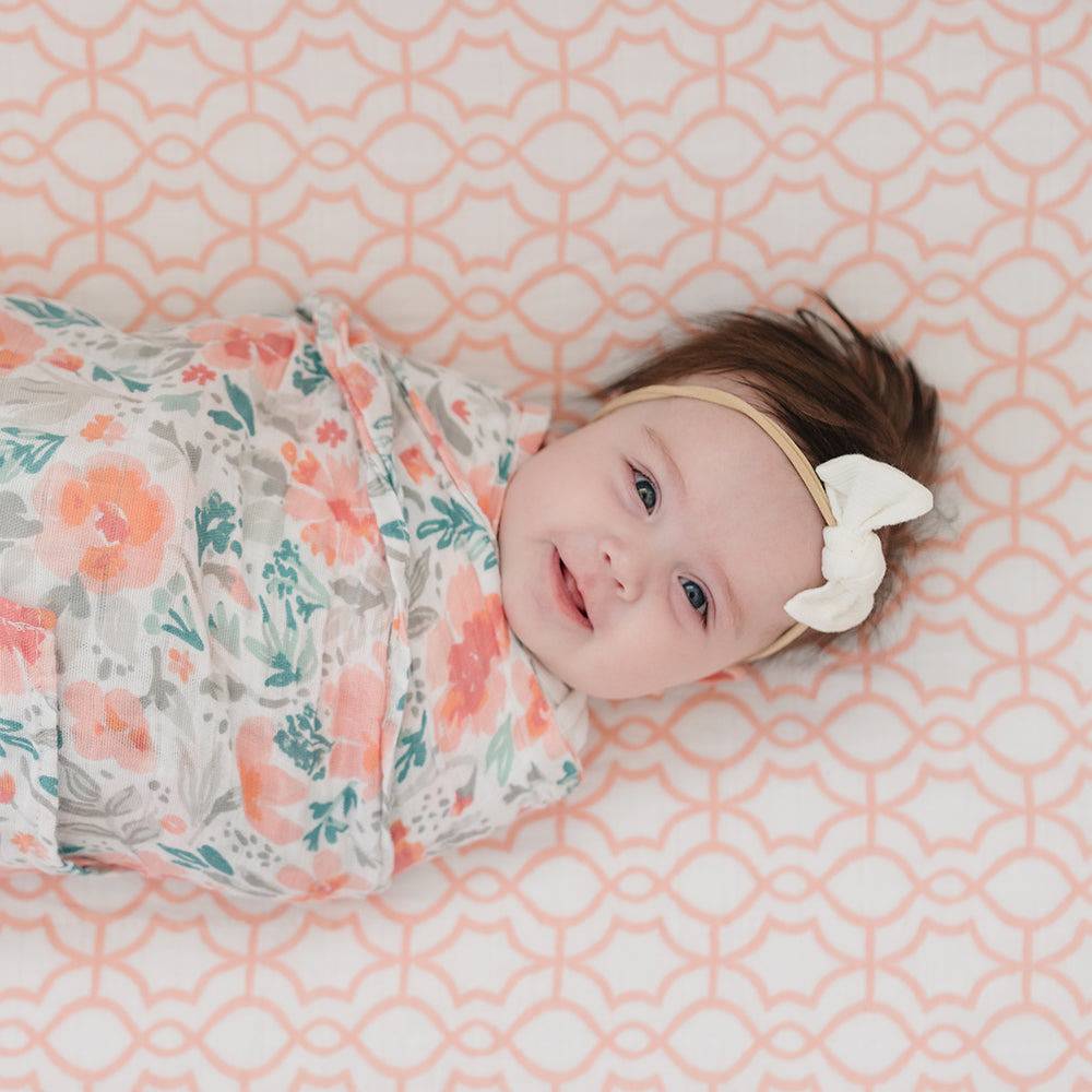 Trellis Classic Muslin Crib Sheet Crib Sheet Bebe au Lait