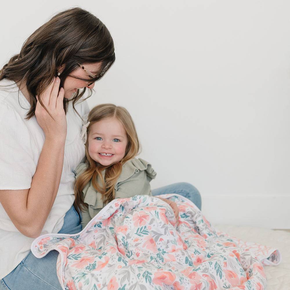 Floret + Trellis Premium Cotton Snuggle Blanket Snuggle Blanket Bebe au Lait