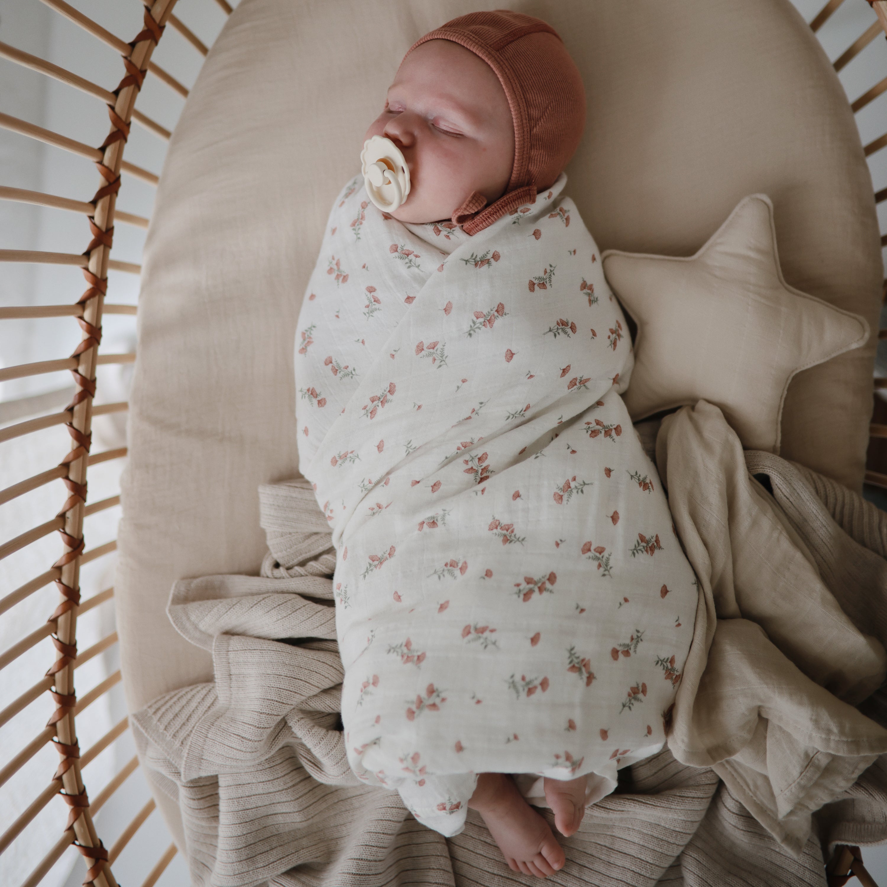 Organic Cotton Muslin Swaddle Blanket Swaddle Mushie