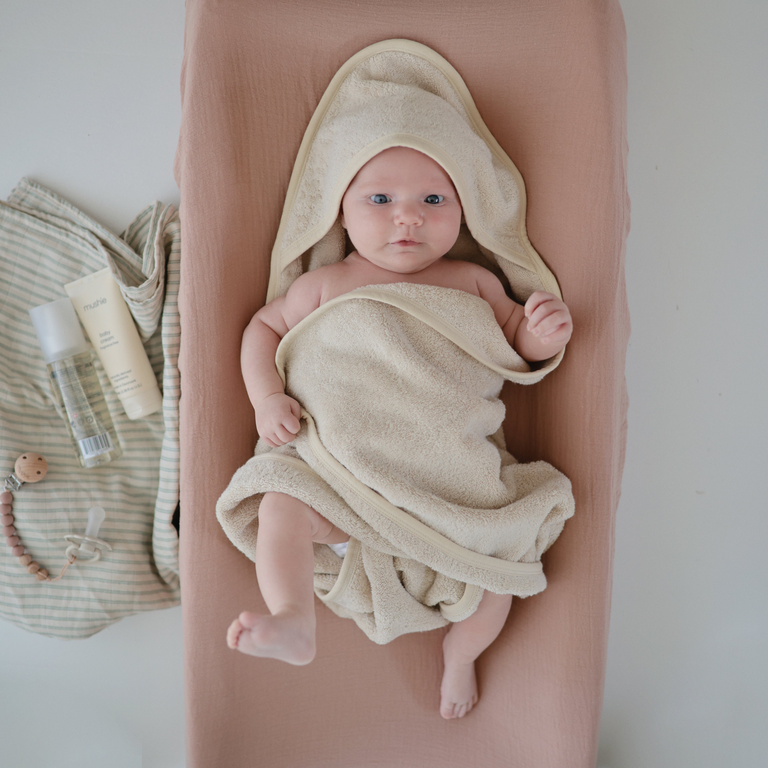 Organic Cotton Baby Hooded Towel Hooded Towel Mushie