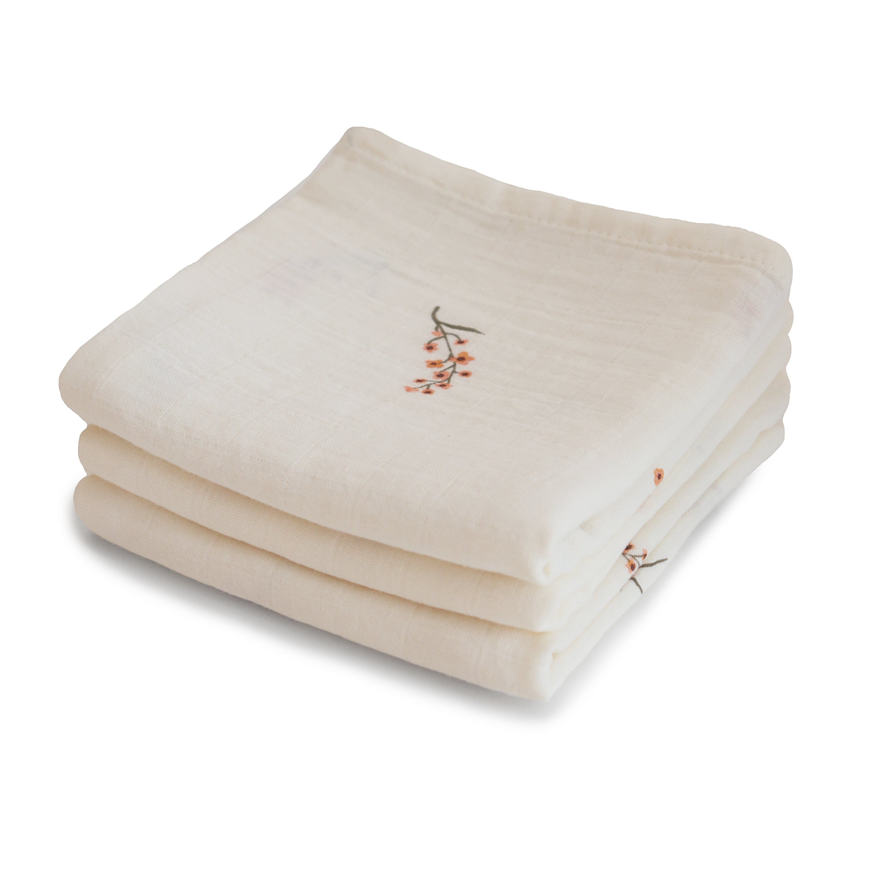 Organic Cotton Muslin Cloths 3-Pack Muslin Cloth 3-Pack Mushie Flowers