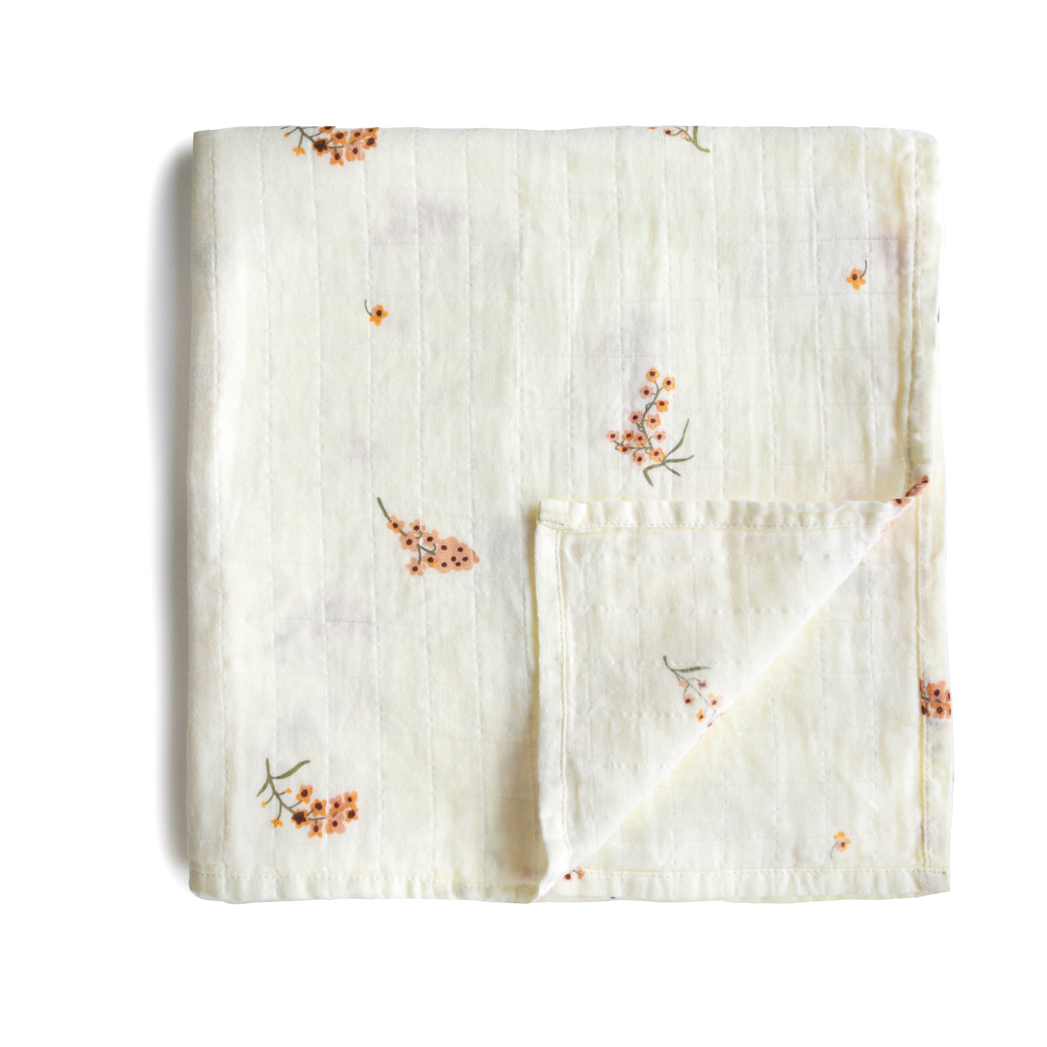 Organic Cotton Muslin Swaddle Blanket Swaddle Mushie Flowers
