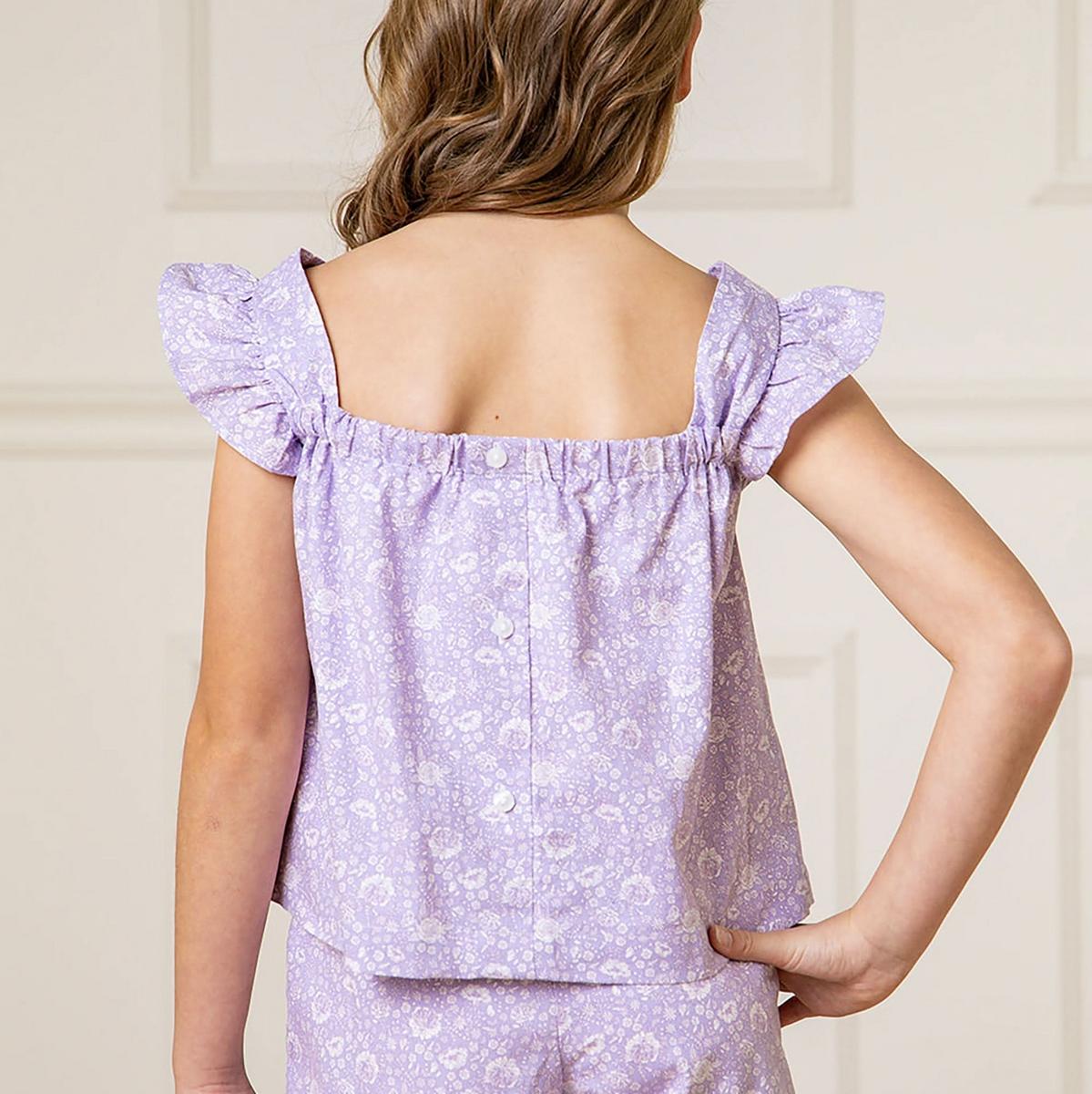 Faux Top Romper - Lavender Fields Floral